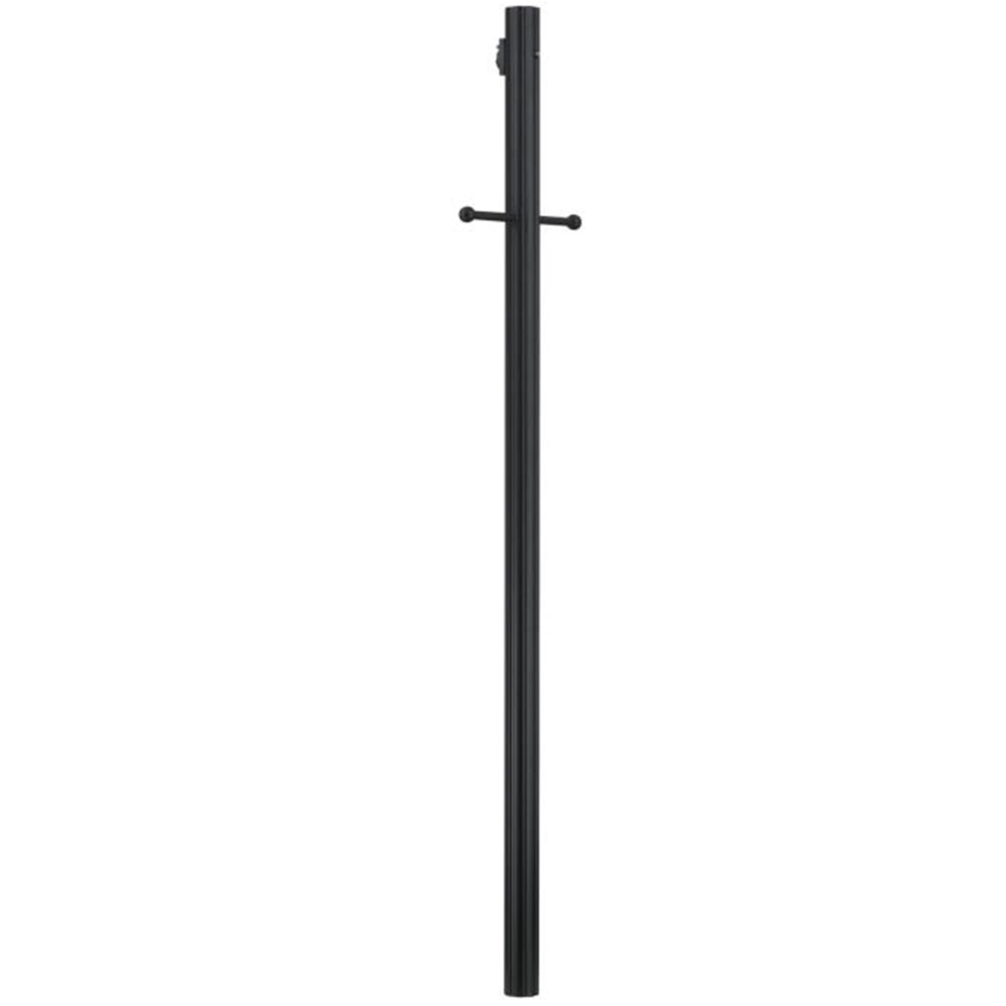 Ciata 84-Inch Black Aluminum Outdoor Lamp Post with Dusk to Dawn Sensor & Crossarm - Weatherproof Garden Lighting for Patio, Yard, and Driveway