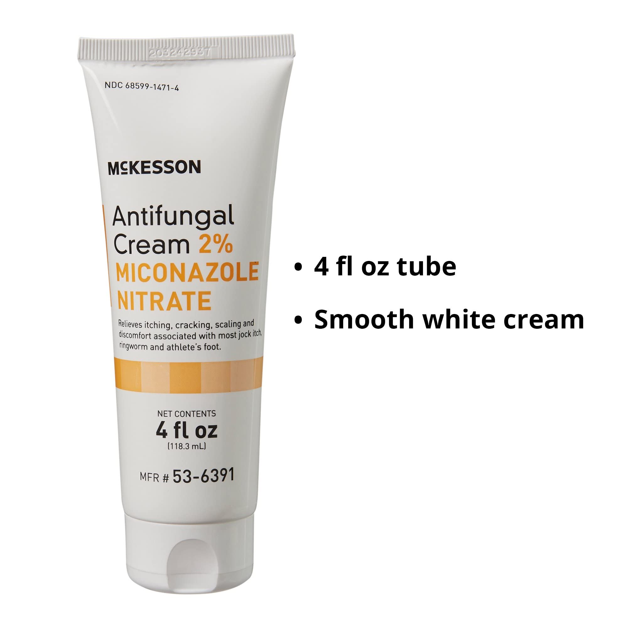 McKesson Antifungal Cream 2% Miconazole Nitrate - Fast Relief for Jock Itch, Ringworm, Athlete's Foot - Itching, Burning & Cracking Treatment - 4 oz (12 Pack) - Ideal for Gym Bags, Travel & First Aid Kits