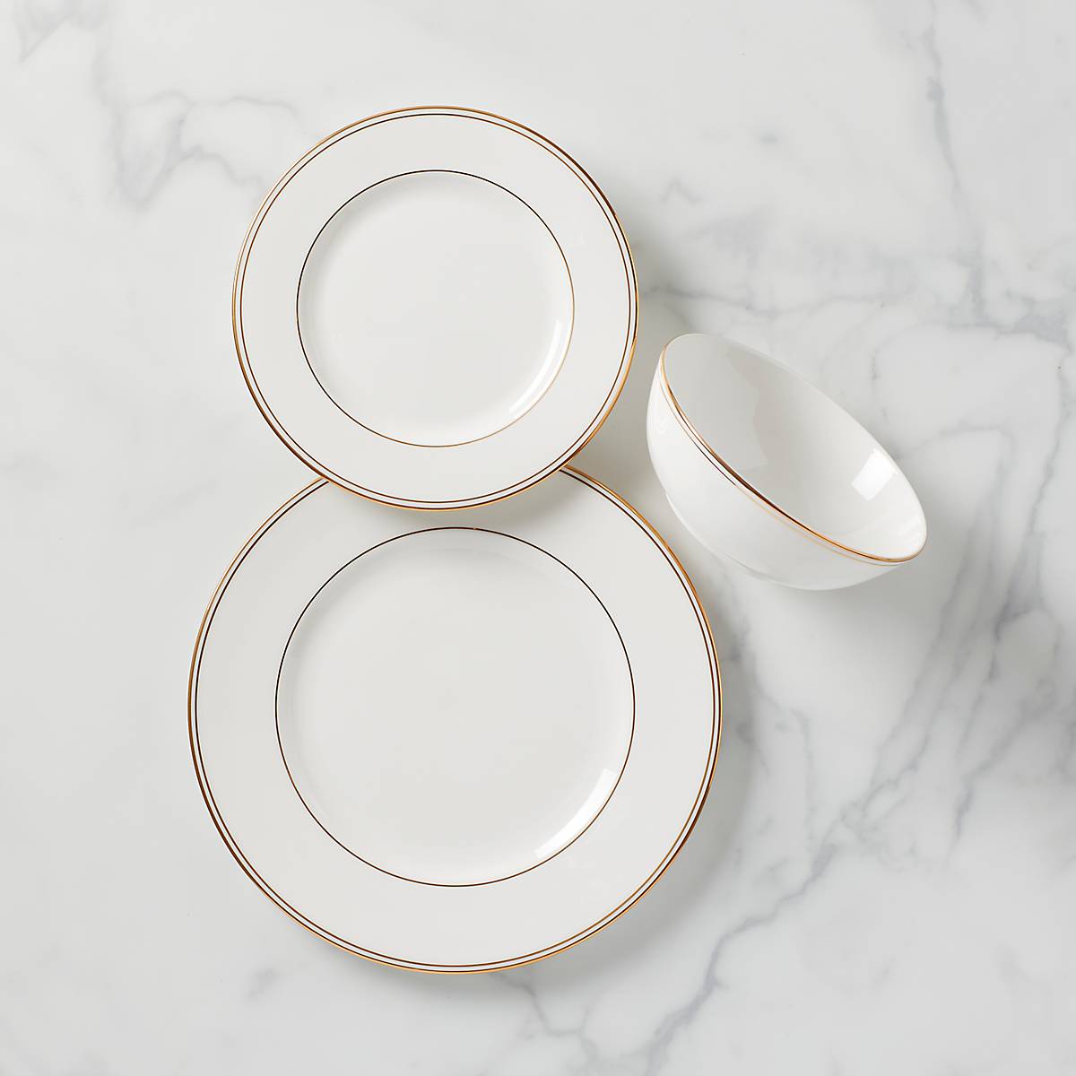 Federal Gold 3-Piece Place Setting - Elegant Dinnerware Set for Formal Dining, Holiday Entertaining & Special Occasions