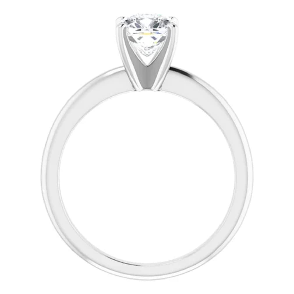 10K Solid White Gold Handmade Engagement Ring - 1 CT Cushion Cut Moissanite Diamond Solitaire Wedding Band for Women, Bridal Proposal Ring - Perfect for Anniversary, Valentine's Day & Special Occasions