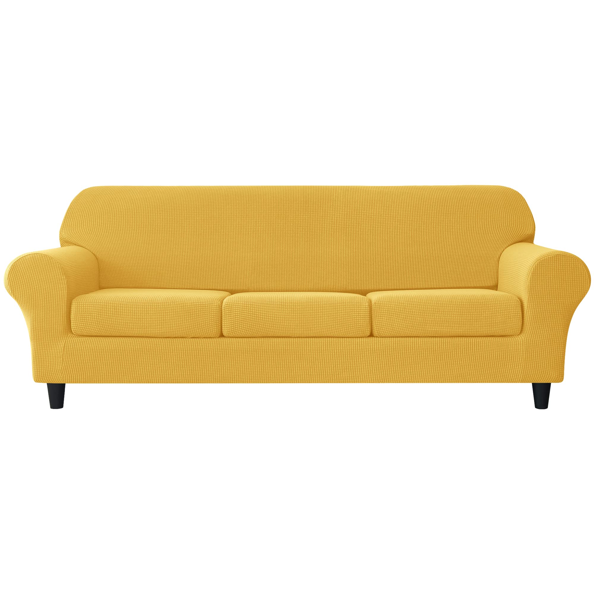 Stretch Sofa Slipcover - Soft Jacquard Washable Couch Cover for 3-Cushion Sofa | Furniture Protector for Pets & Kids (Large) | Perfect for Living Room, Family Room & Pet-Friendly Homes