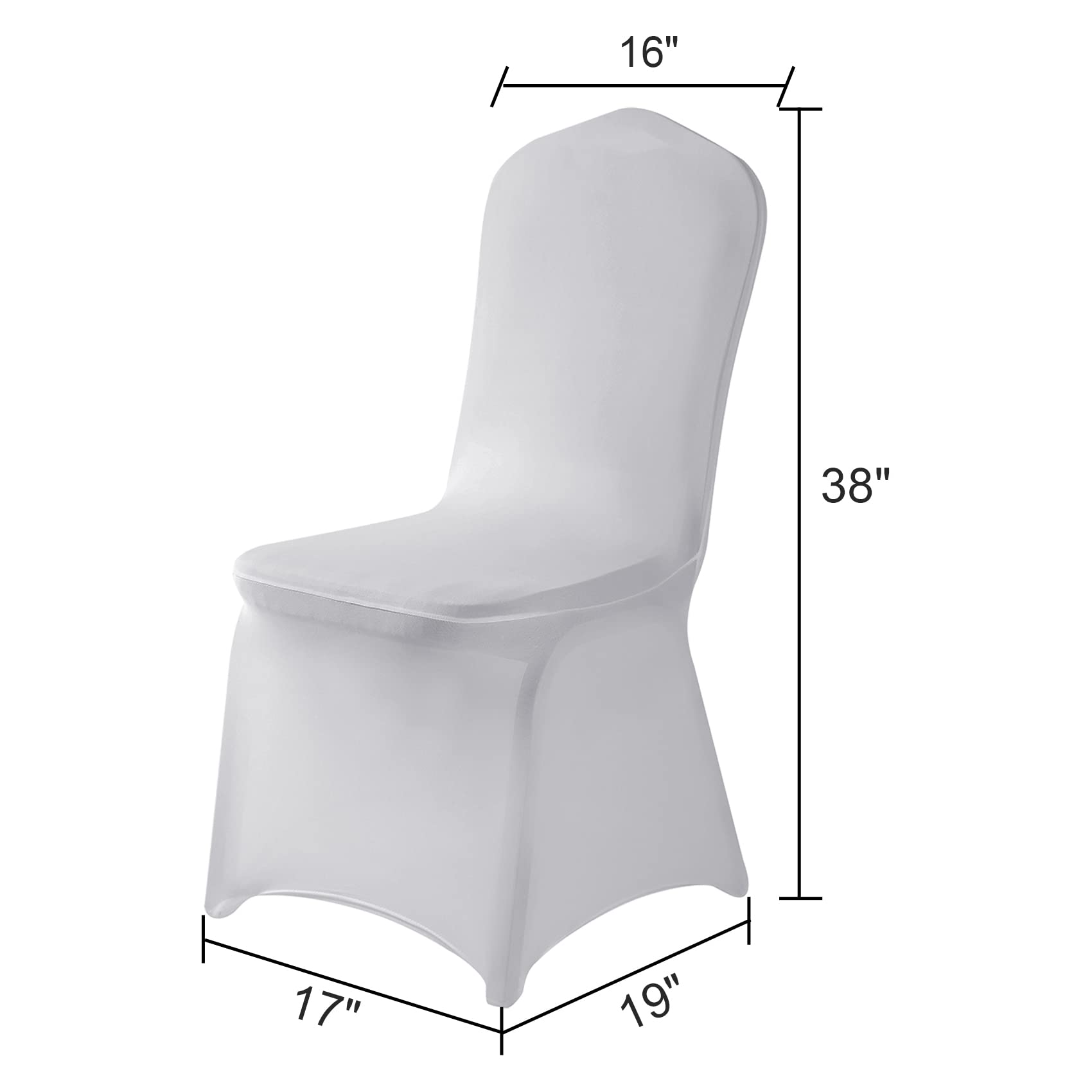 12PCS Spandex Stretch Chair Covers - Washable Removable Slipcovers for Living Room, Party, Banquet, Wedding & Hotel Events (Silver) | Perfect for Home Decor, Event Planning & Furniture Protection