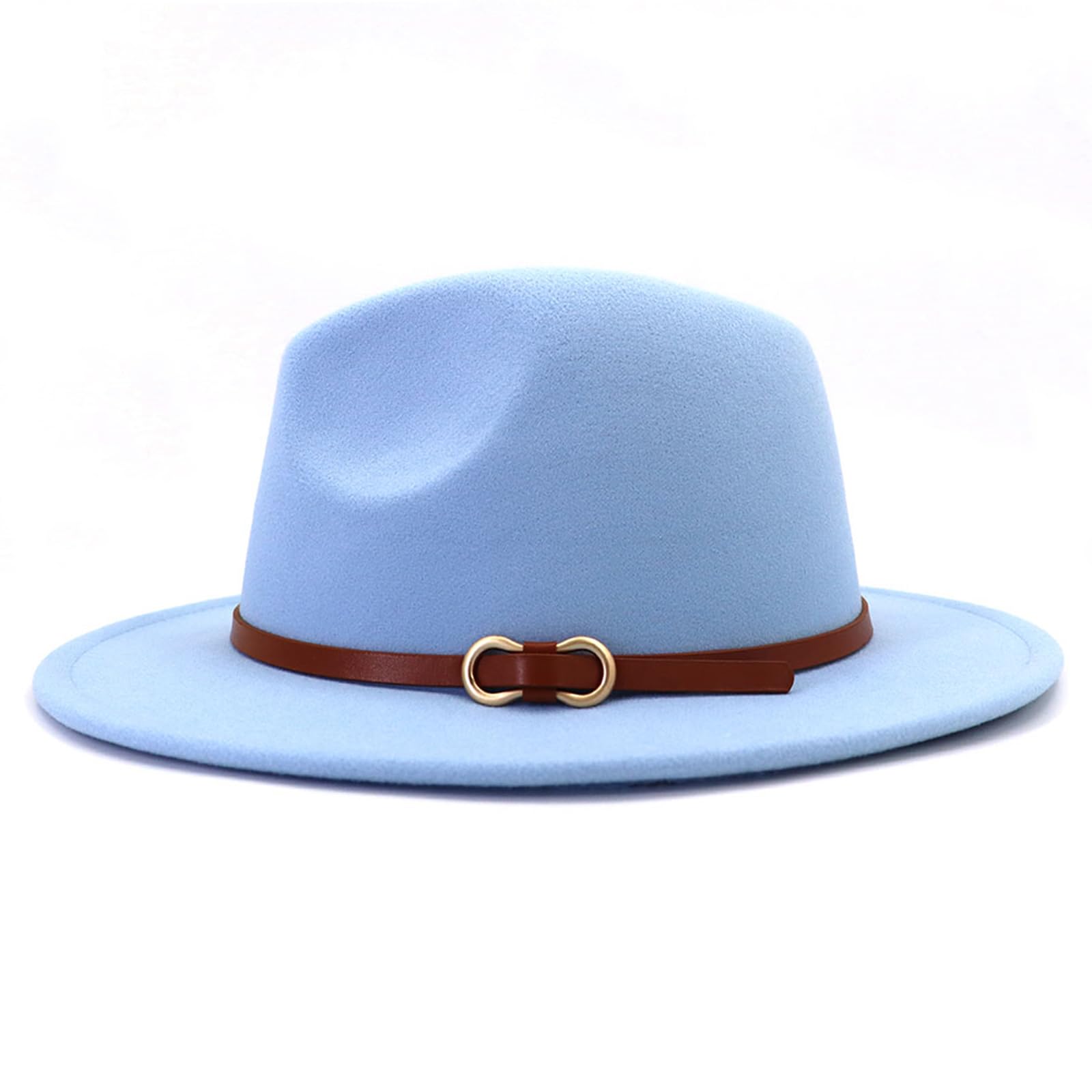 Stylish Fedora Hat for Men & Women - Classic Wide Brim Felt Jazz Hat with Belt Buckle - Perfect for Jazz Clubs, Outdoor Events & Fashion Accessories