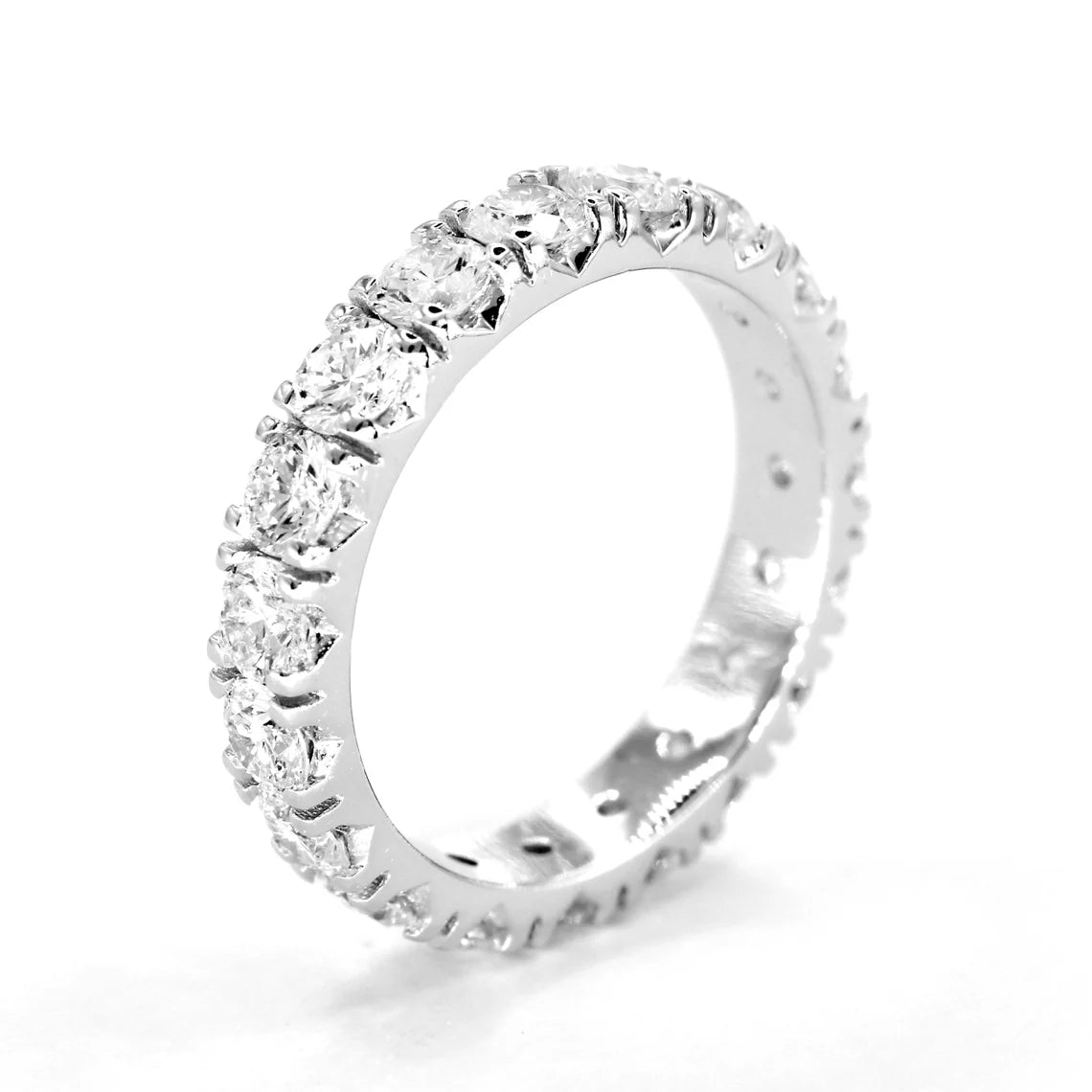 2.28 Carat Round Diamond Eternity Wedding Band - V Prong Setting for Women, Perfect for Anniversaries, Engagements & Special Occasions