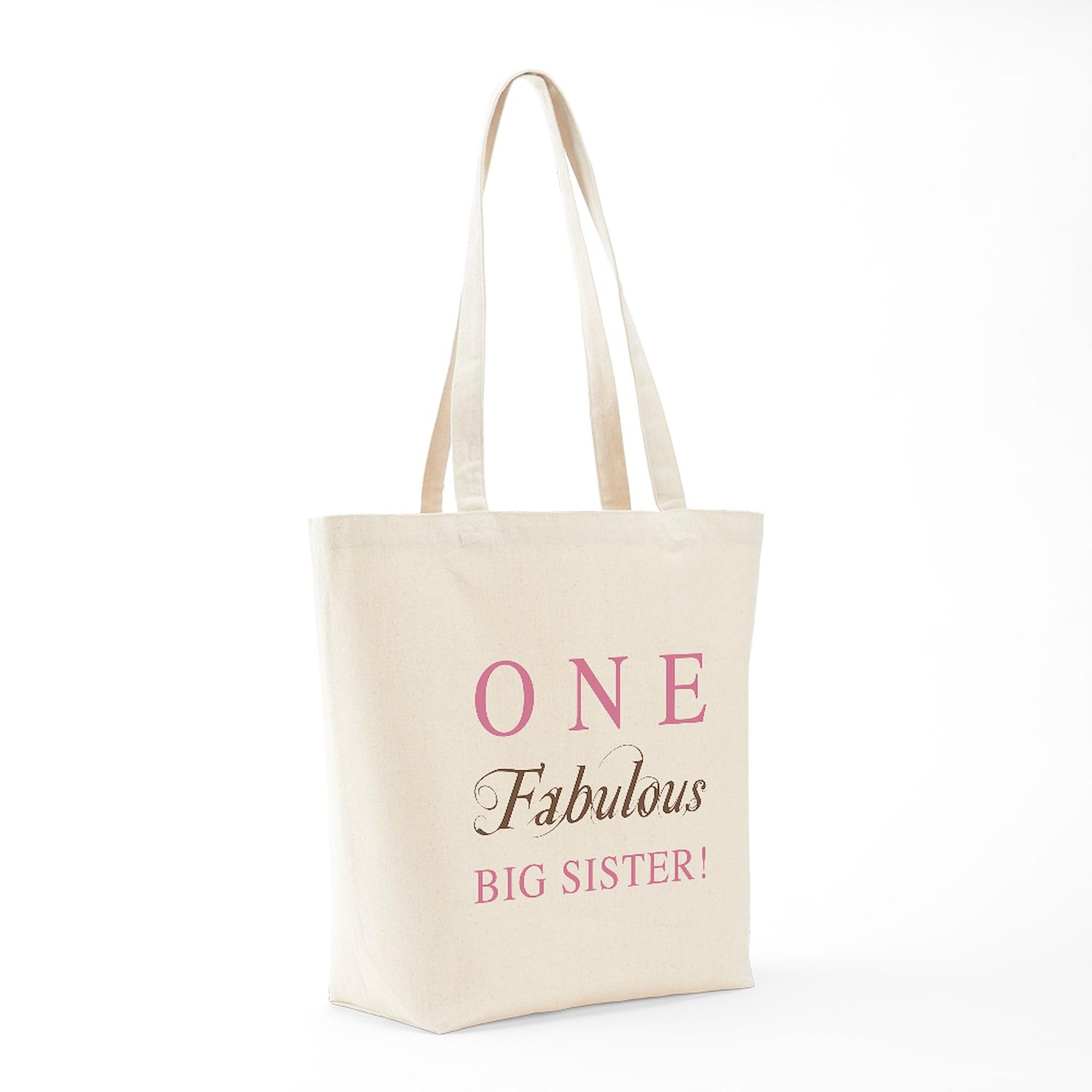 One Fabulous Big Sister Tote Bag - Natural Canvas Reusable Shopping Bag for Women - Perfect for Groceries, Beach Trips & Everyday Use