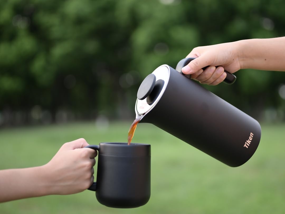 Premium Stainless Steel French Press Coffee Maker - 34Oz Double-Wall Vacuum Insulated, Dishwasher Safe & Rustproof - Perfect for Home, Office & Camping Brewing