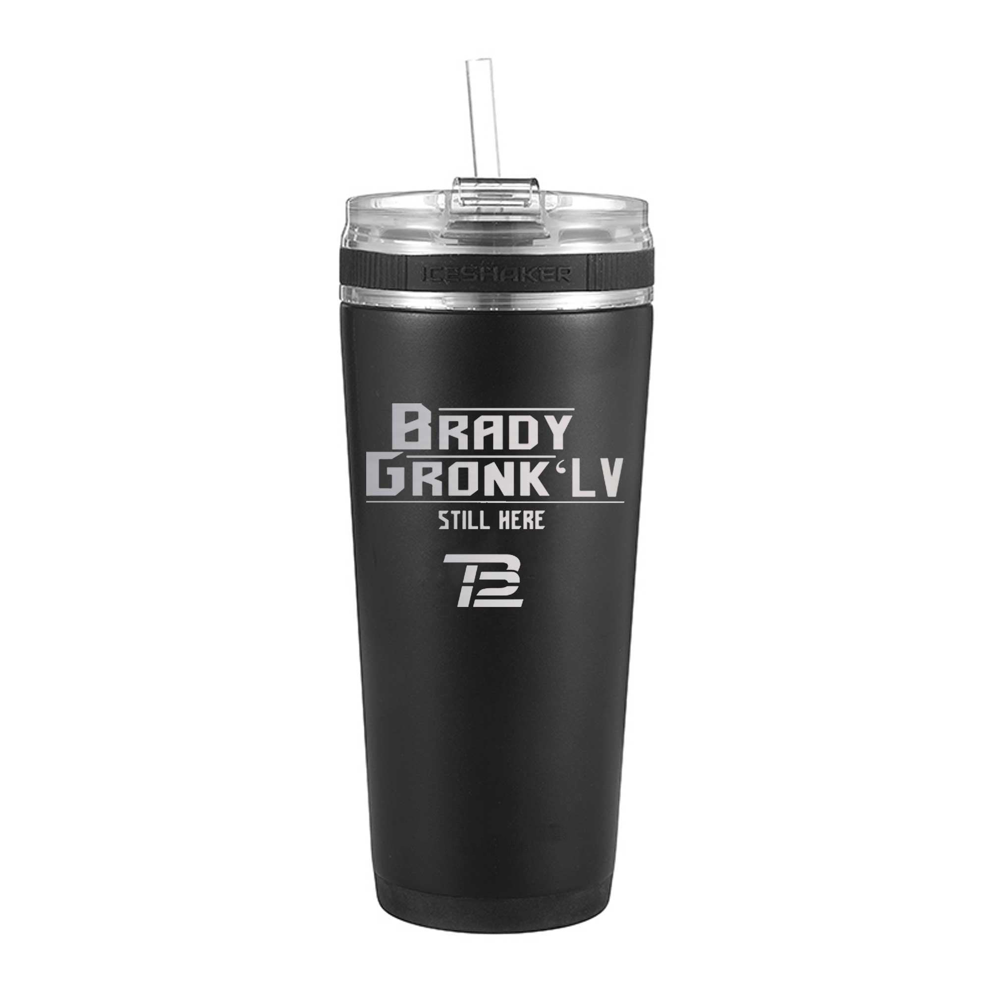 Gronk Brady 26oz Flex Water Bottle - Durable & Leak-Proof Black Sports Bottle for Gym, Hiking & Outdoor Activities