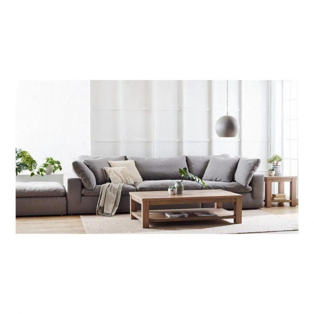 4-Piece Stain-Resistant Grey Modular Lounge Set - Modern Sectional Sofa for Living Room, Home Theater & Office - Easy to Clean & Durable Fabric