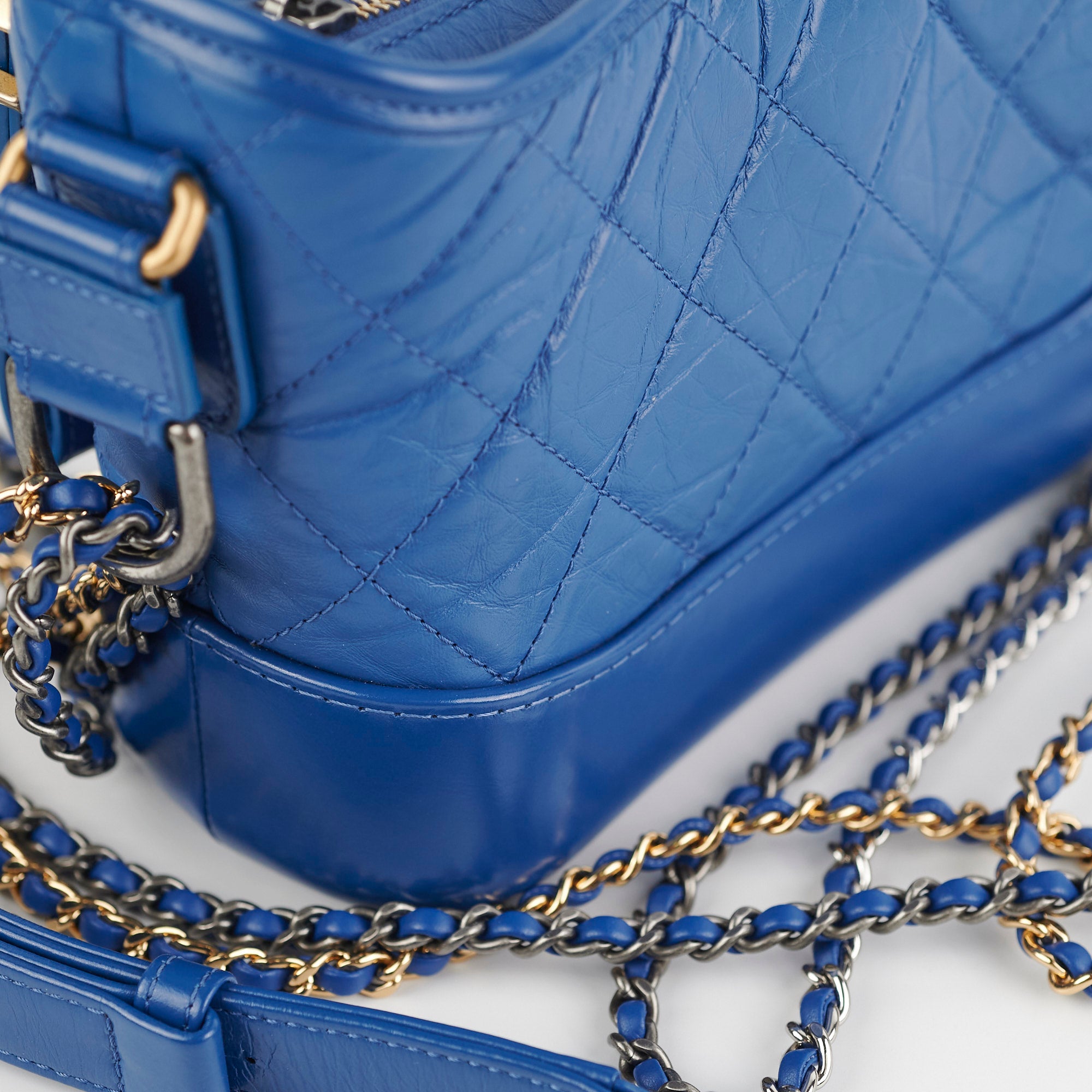 Chanel Small Gabrielle Blue Leather Shoulder Bag - Luxury Designer Handbag for Women, Perfect for Date Night & Evening Events