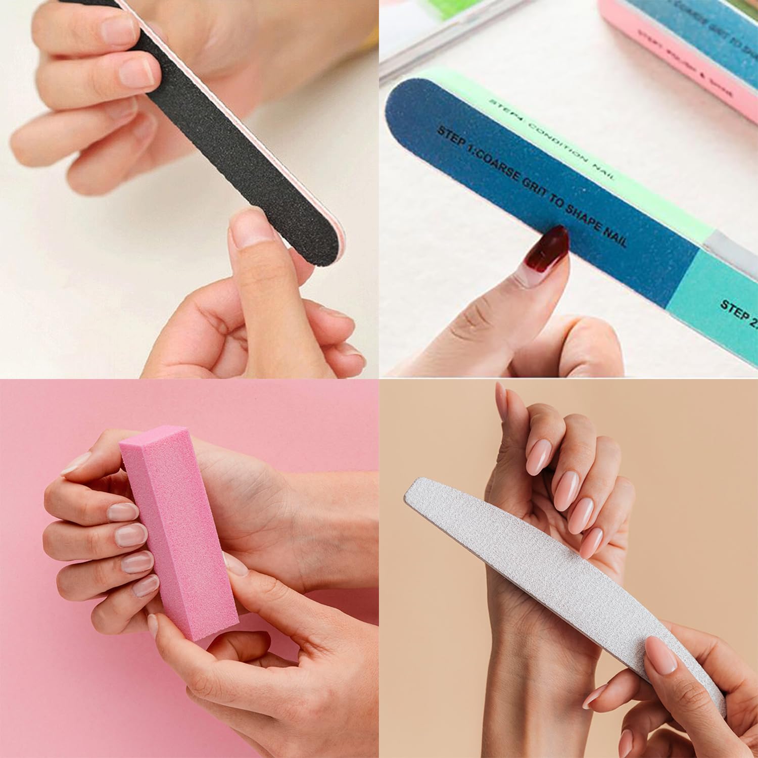14-Piece Professional Nail Care Kit with Nail Files, Buffer Blocks, Cuticle Nipper, Pusher & Nail Brush - Complete Manicure & Pedicure Set for Home Salon & Professional Use