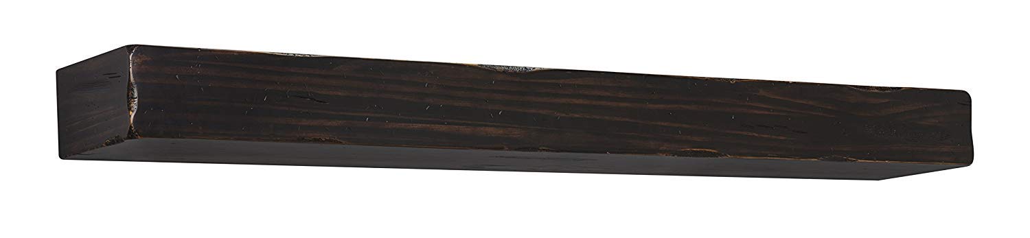 Pearl Mantels 412-72-20 The Shenandoah 72-Inch Wooden Shelf/Mantel - Espresso Rustic Distressed Finish - Perfect for Fireplace Mantel Decor, Living Room, Bedroom & Farmhouse Style Home Decor