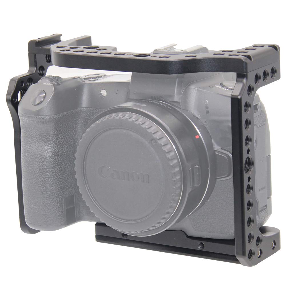 Canon EOS R Camera Cage Rig - Cold Shoe & Thread Holes for Video Shooting