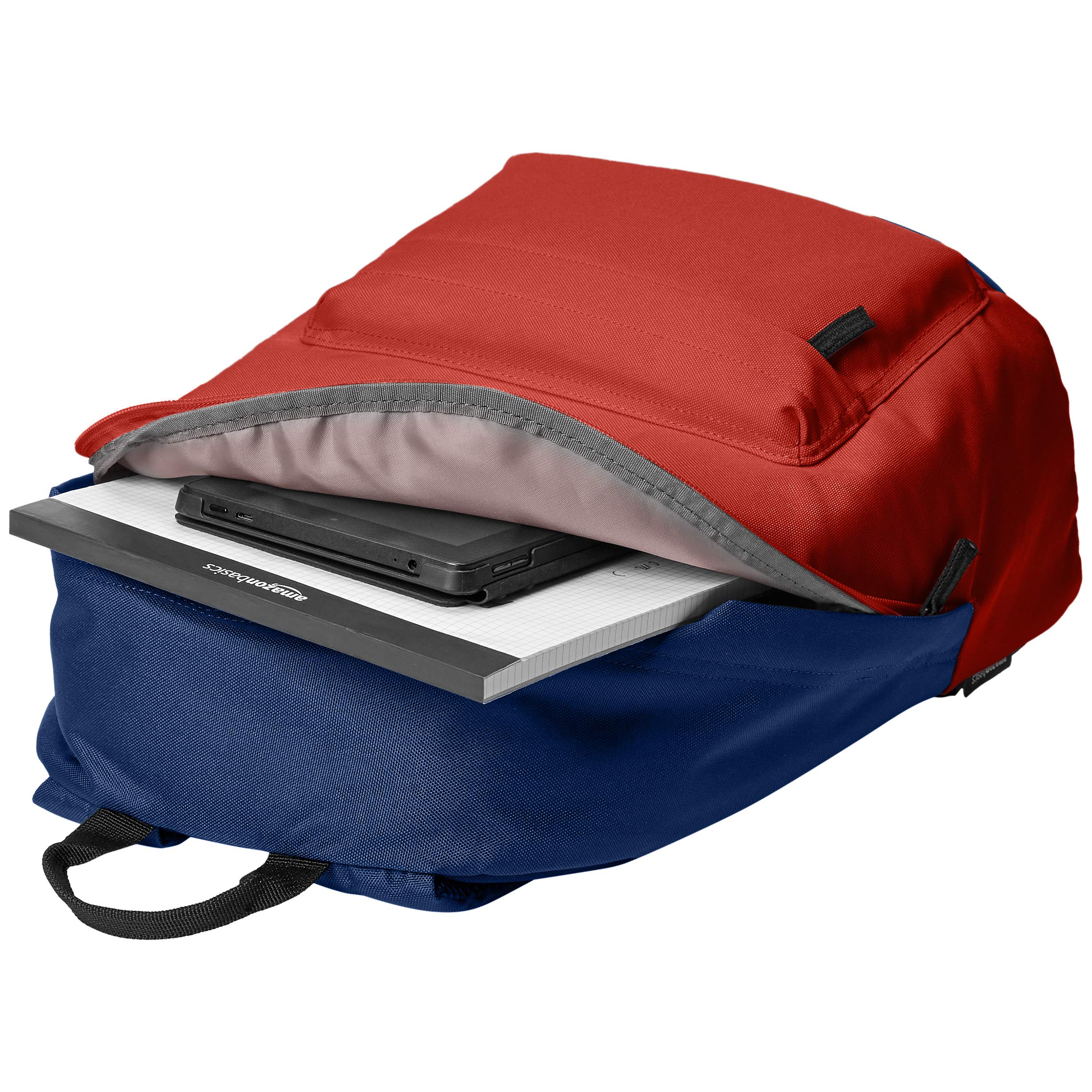 Amazon Basics Everyday Backpack - Lightweight Durable Laptop Backpack for Work, School & Travel, Water-Resistant, Multiple Pockets, Blue - Perfect for Commuting, College & Business Trips