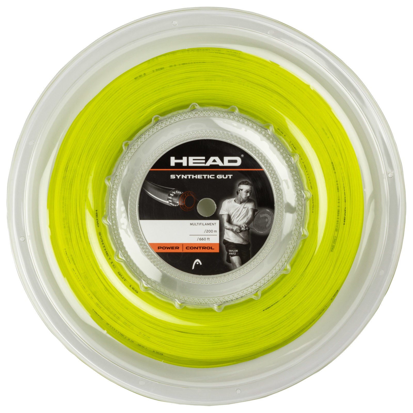 Head Synthetic Gut 17/1.25 Tennis String Reel (Yellow) - Durable Performance String for Tennis Rackets | Perfect for Recreational & Competitive Play