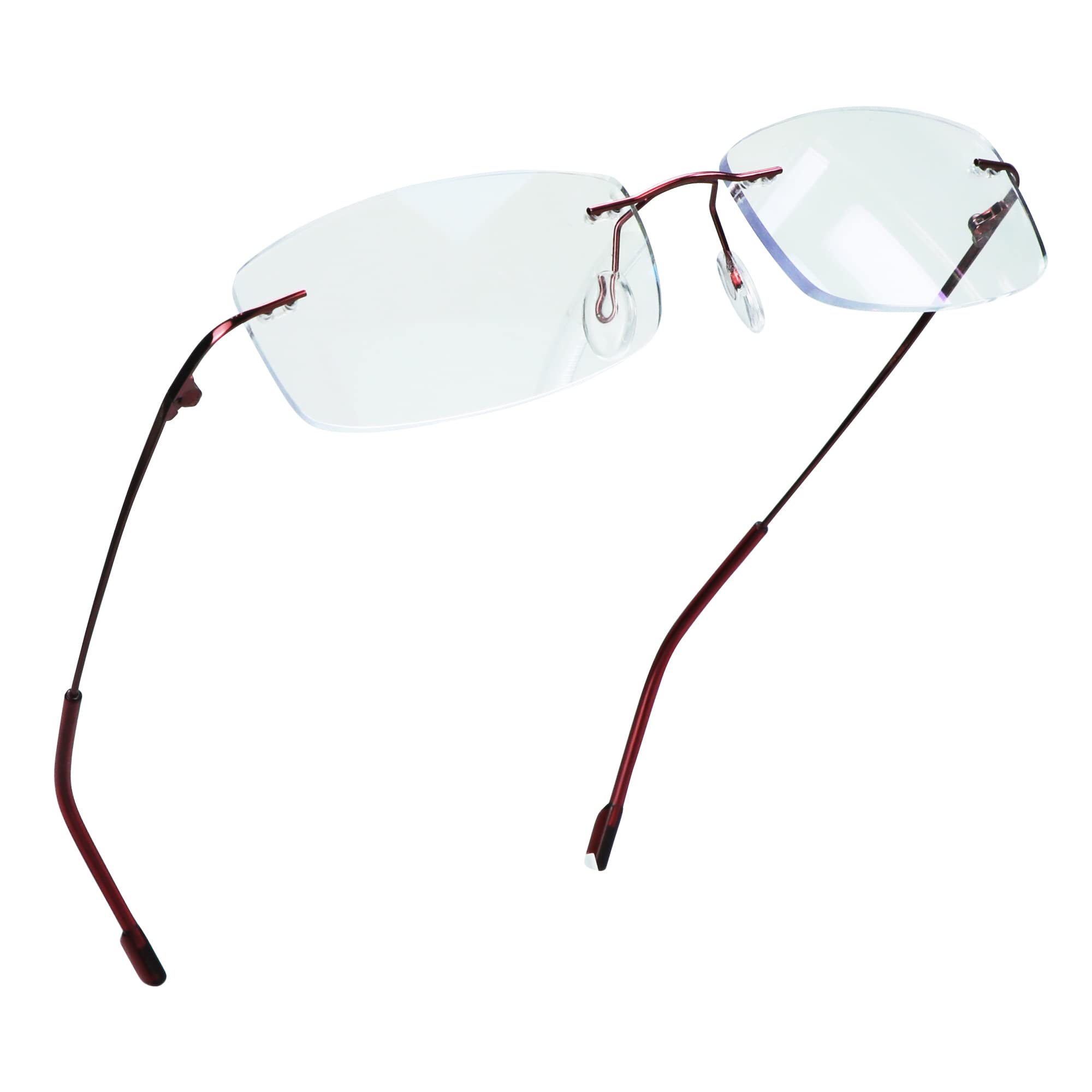 Blue Light Blocking Glasses for Computer & Reading - Anti Eyestrain Rimless Eyewear with +1.25 Magnification for Men & Women | Perfect for Office Work, Gaming & Digital Screen Use