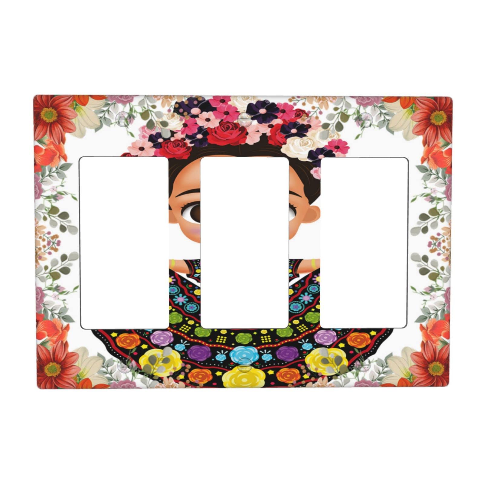 Vintage African Print Triple Rocker Light Switch Plate Cover - Decorative Wall Outlet Cover for Home & Office - Perfect for Bedroom, Living Room, Kitchen Decor