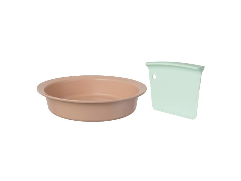 BergHOFF Leo 2-Piece Round Nonstick Cake Pan Set with Removable Slicer - Perfect for Baking Birthday Cakes, Wedding Cakes & Desserts at Home