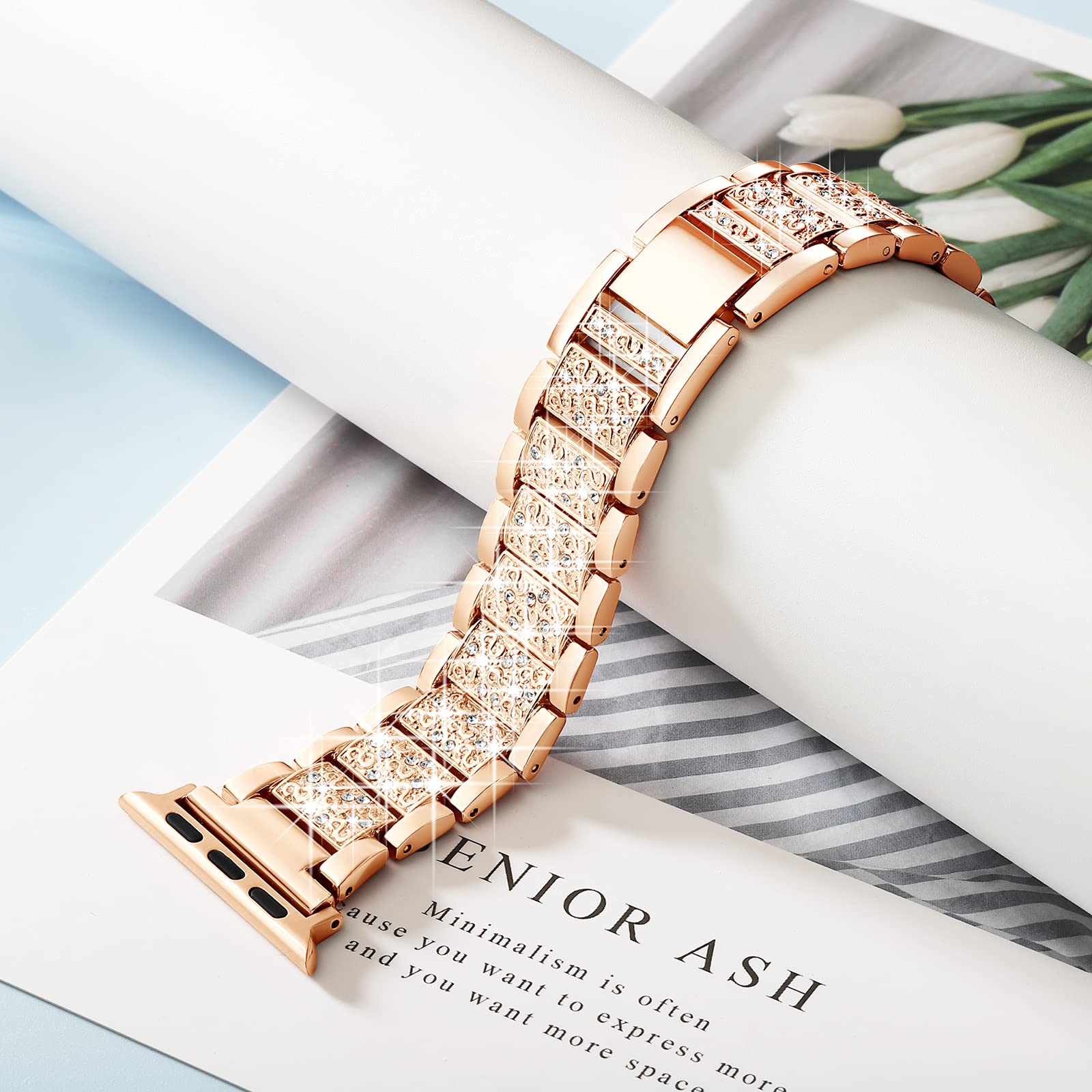 YGTIECS Bling Diamond Bracelet Compatible with Apple Watch Bands 38mm 40mm 41mm 42mm 44mm 45mm 46mm 49mm - Stylish Dressy Band for Women, iWatch Ultra 2/1 Series 10/9/8/7/6/5/4/3/2/1 SE - Perfect for Parties, Weddings & Everyday Elegance