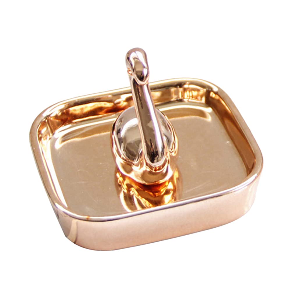 **Abaodam Ceramic Jewelry Tray - Elegant Ring & Earring Display Holder, Flamingo Trinket Dish for Necklace & Bracelet Organizer - Perfect for Vanity, Dresser, Bathroom & Gift Giving**