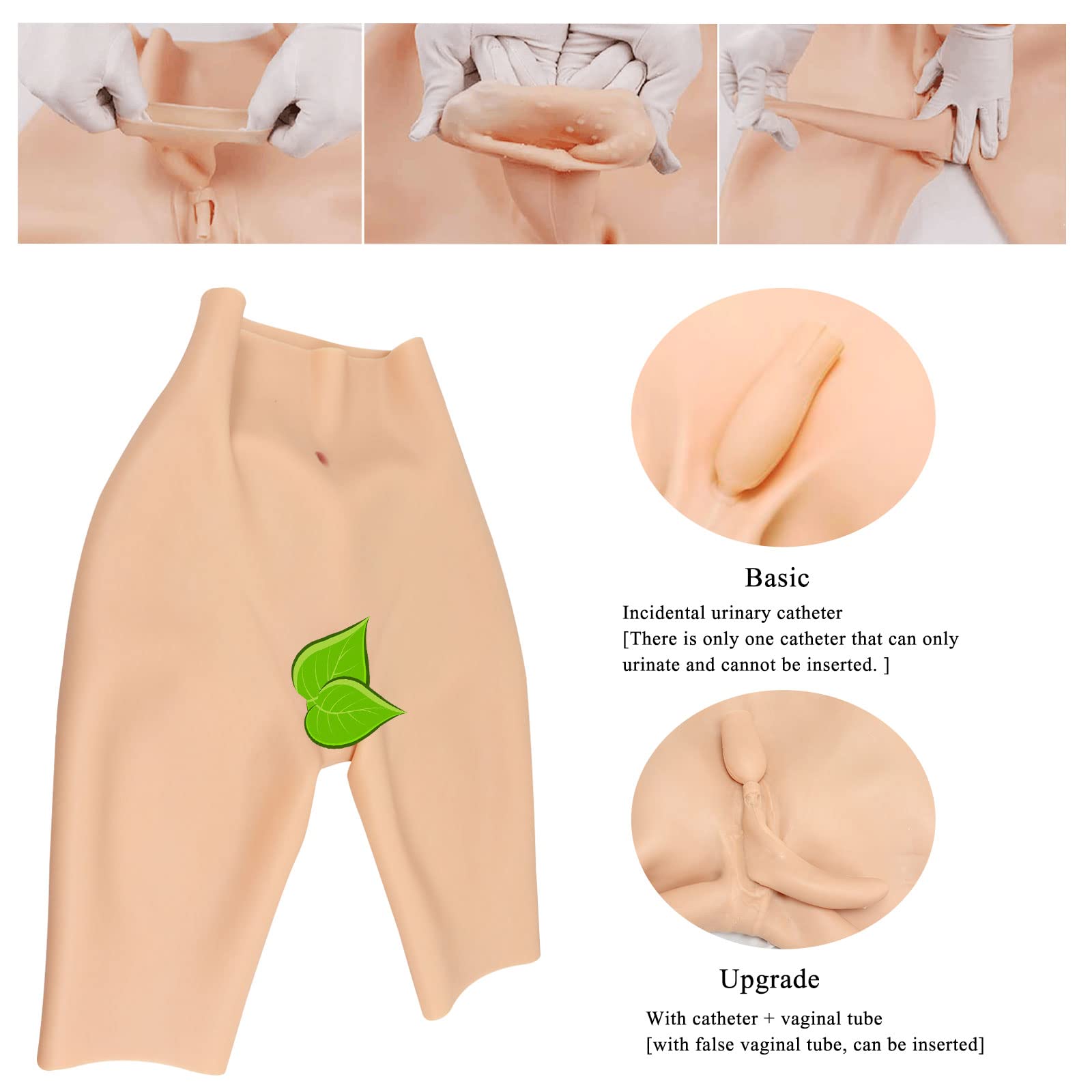 Realistic Silicone Fake Vagina Underwear - Crossdressing Panties with Butt Shaper for Transgender & Ladyboy | Comfortable Control Shorts for Daily Wear, Cosplay & Special Occasions