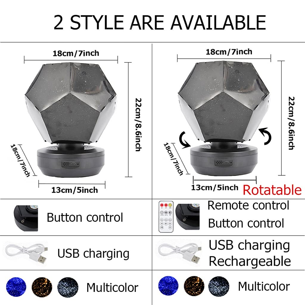 Starry Sky Projector Lamp - LED Night Light with Remote Control for Kids & Adults, Perfect for Bedroom, Nursery, Party Decor & Relaxation