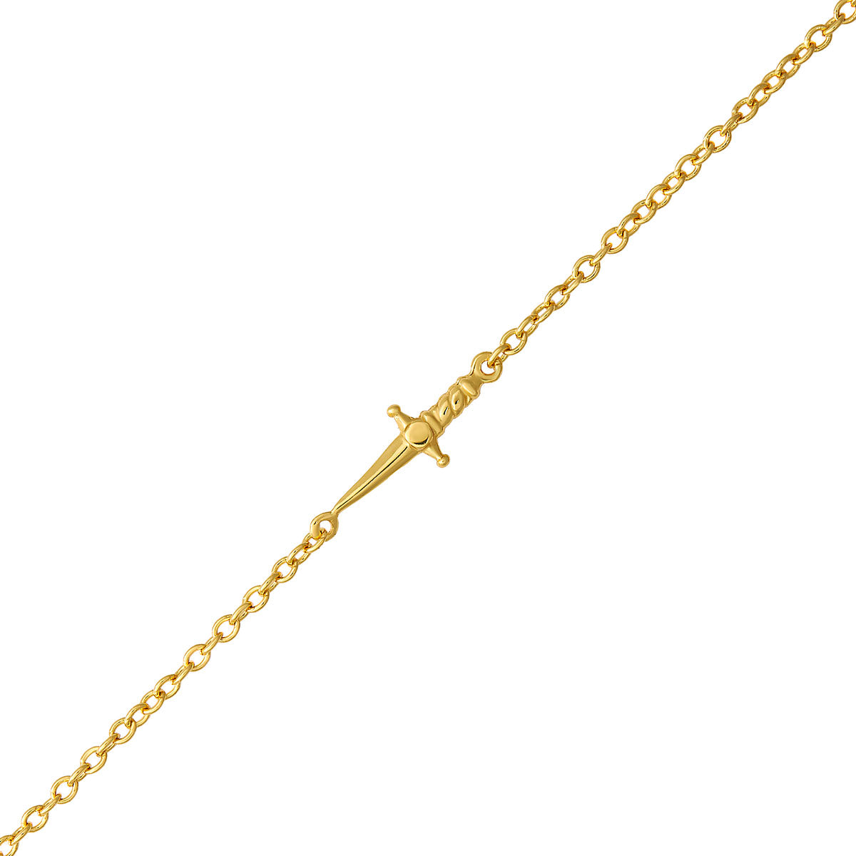 Cosmic Dagger Bracelet - 14K Gold Plated Stainless Steel Gothic Jewelry for Women | Perfect for Halloween, Cosplay & Punk Fashion Accessories