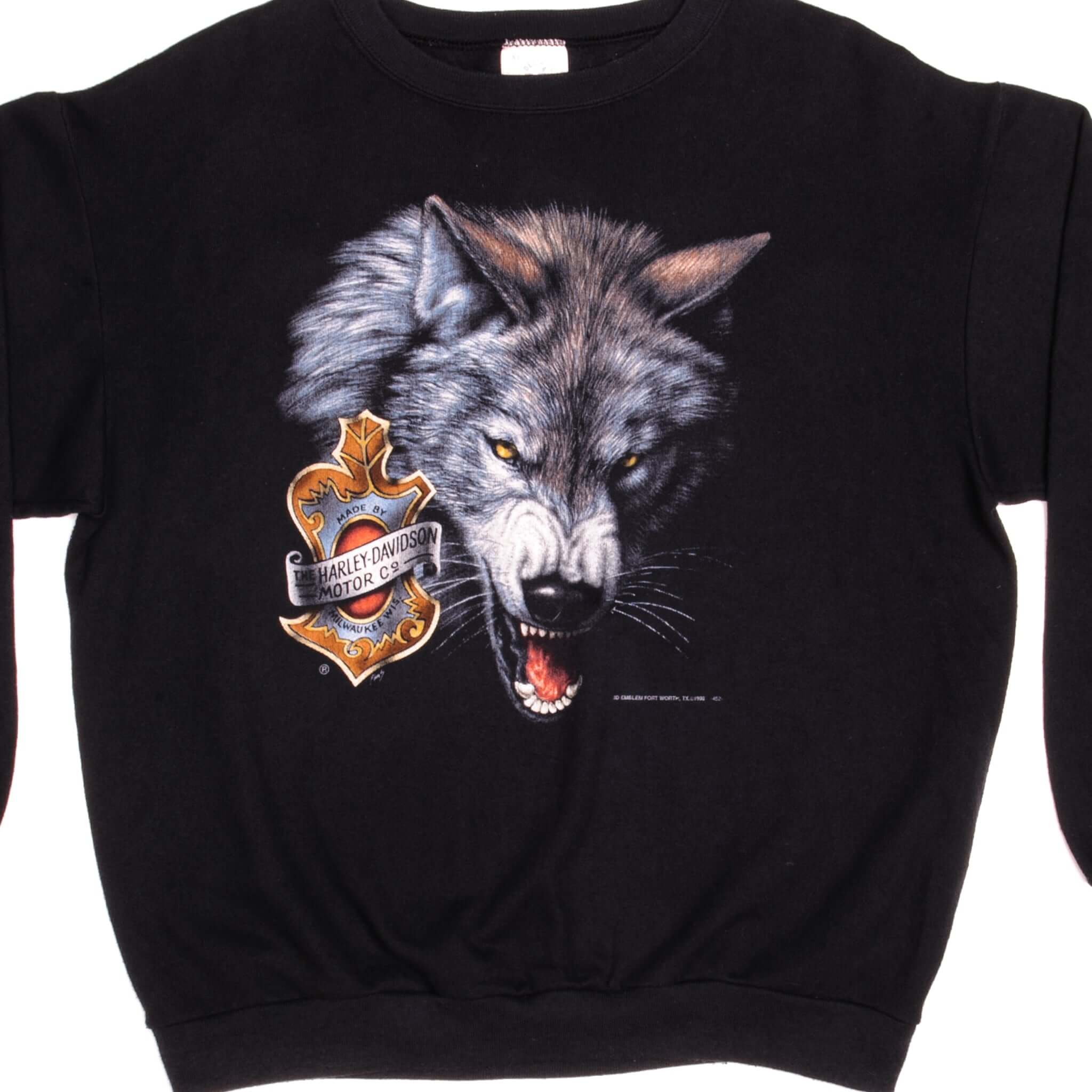 Vintage 3D Emblem Harley Davidson Sweatshirt 1992 - XL Size USA Made - Motorcycle Enthusiast Gift & Retro Biker Fashion for Men