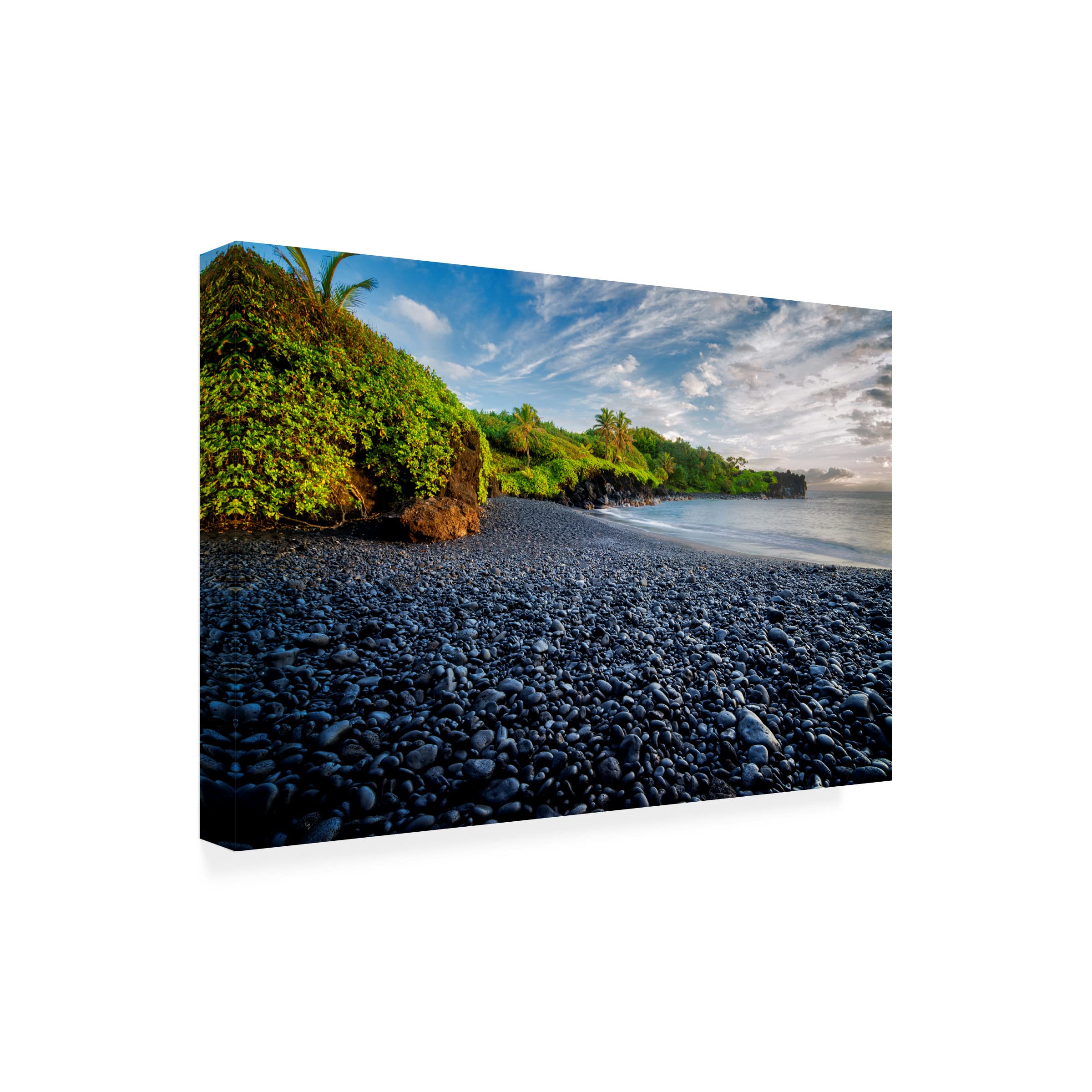 Dennis Frates 'Black Sand Beach 3' Canvas Wall Art Print - Stunning Coastal Landscape Painting for Living Room, Bedroom & Office Decor