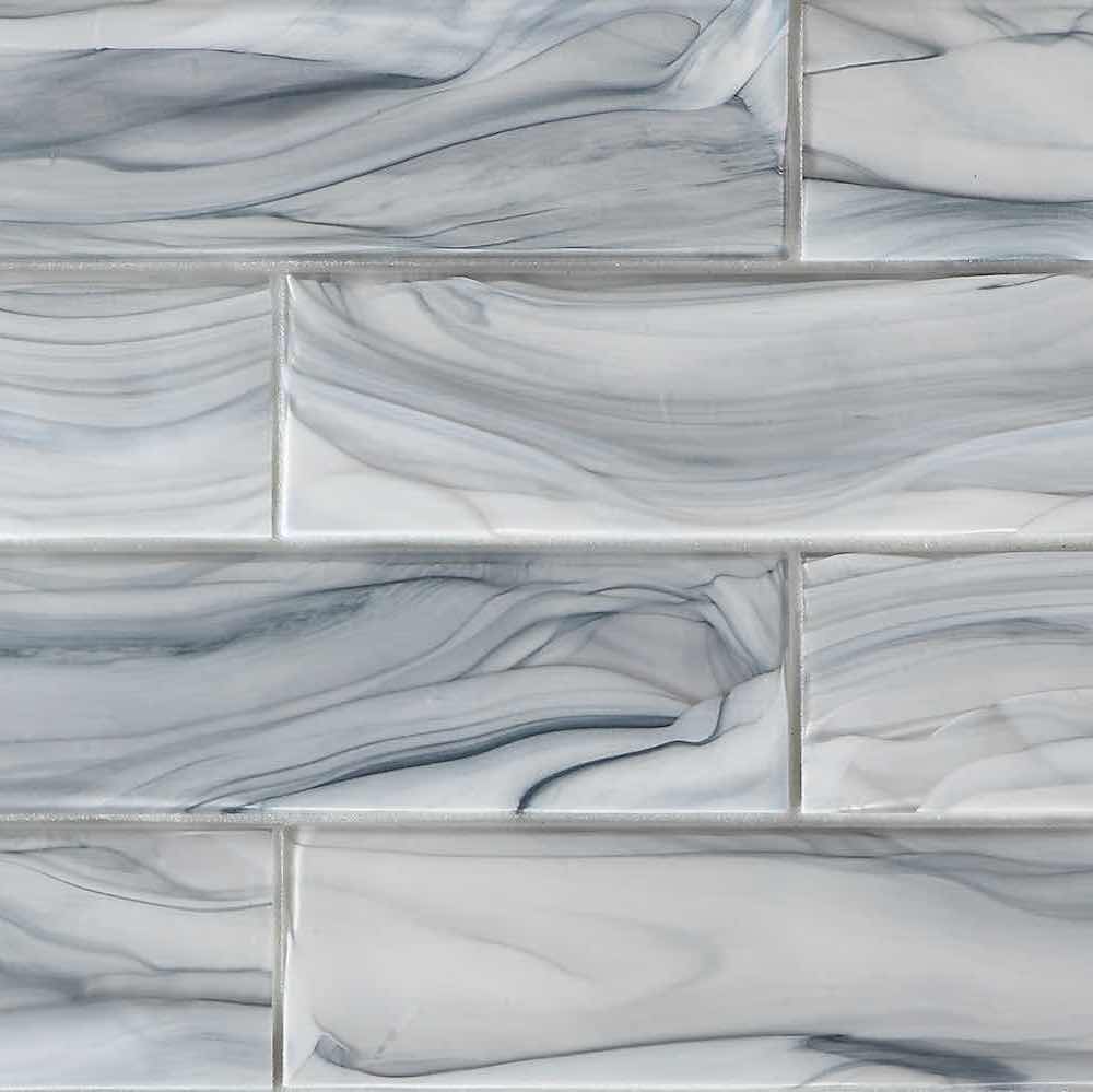 Liquified Glass Subway Tile 3x12 - Matte Lake Blue Ceramic Wall Tile for Kitchen Backsplash, Bathroom Shower, and Commercial Spaces