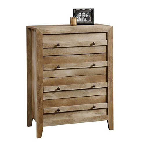 Pemberly Row 4-Drawer Chest in Craftsman Oak - Solid Wood Dresser for Bedroom, Living Room & Office Storage - Perfect for Organizing Clothes, Linens & Home Essentials