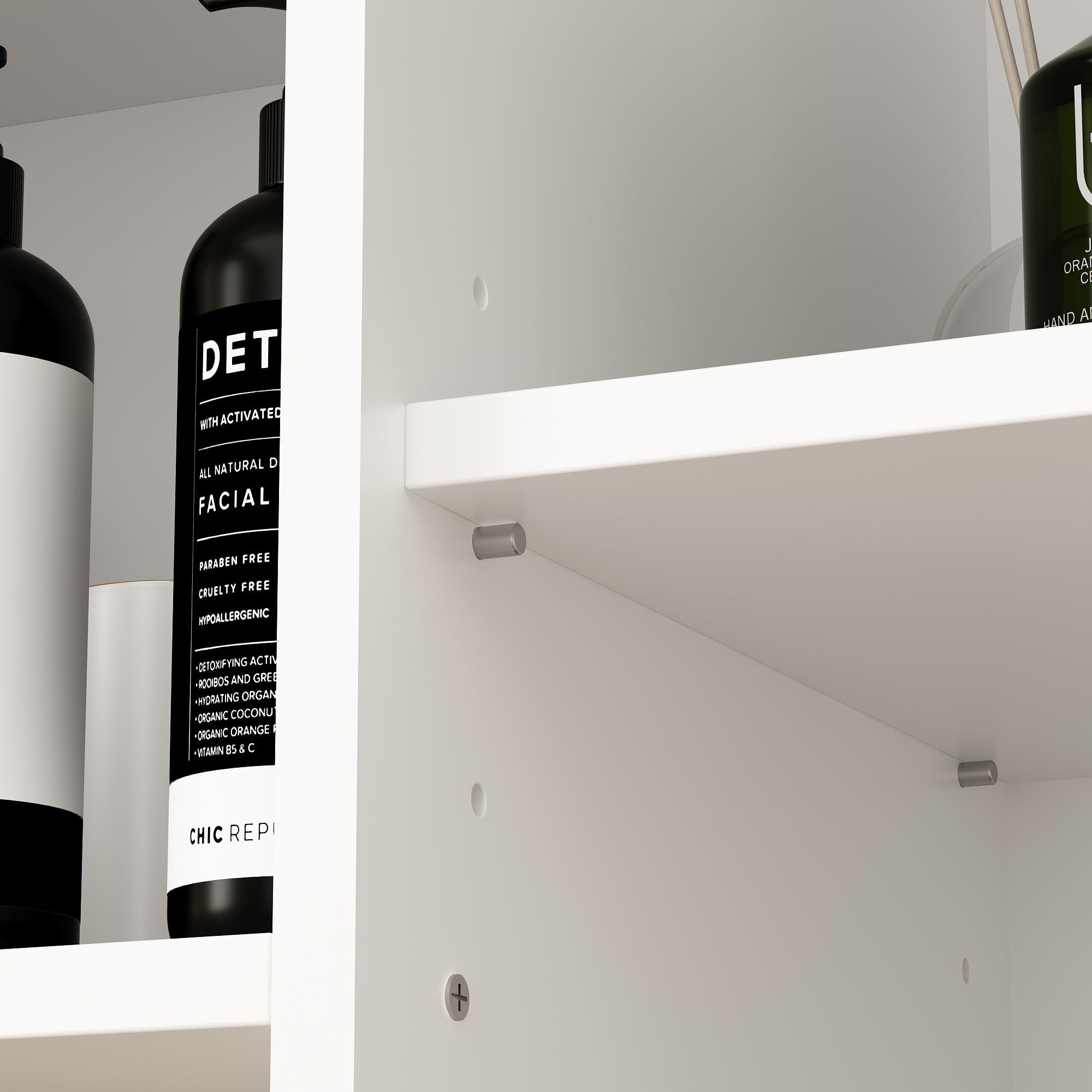 Elegant White Finish Bathroom Cabinet - Modern Storage Solution for Bathroom Organization & Decor