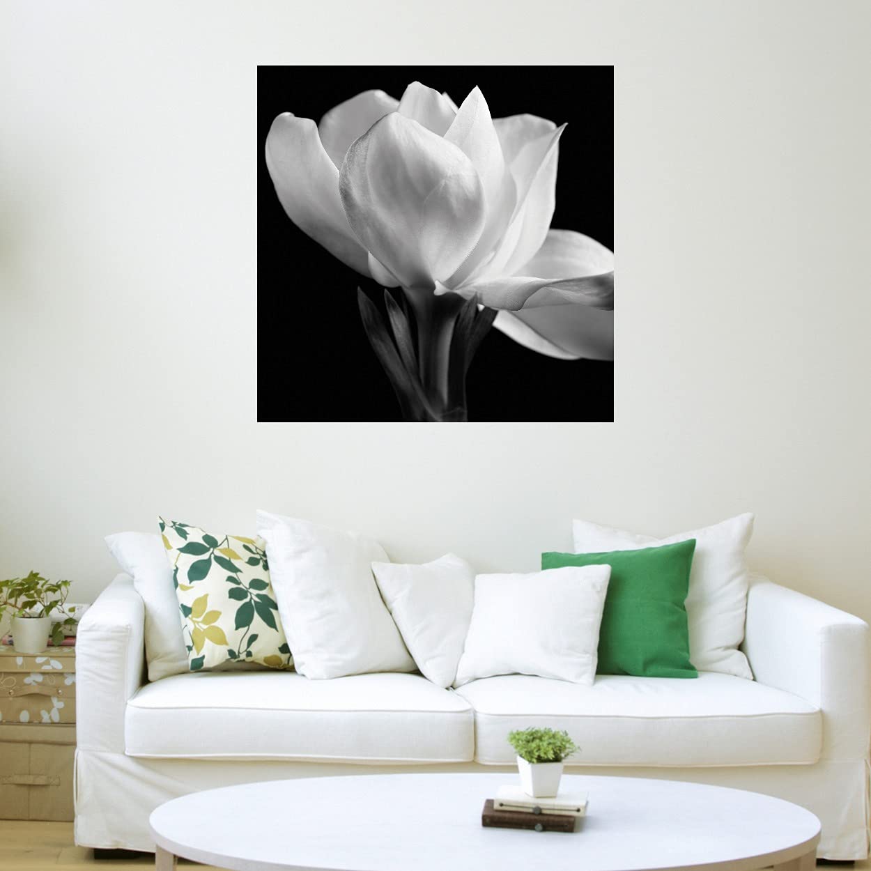 Michael Harrison Fine Art Canvas - Gardenia Floral Wall Decor Painting for Living Room, Bedroom, Office | 37x37 Inch Ready to Hang Canvas Art | Perfect for Home Decor, Housewarming Gift & Interior Design