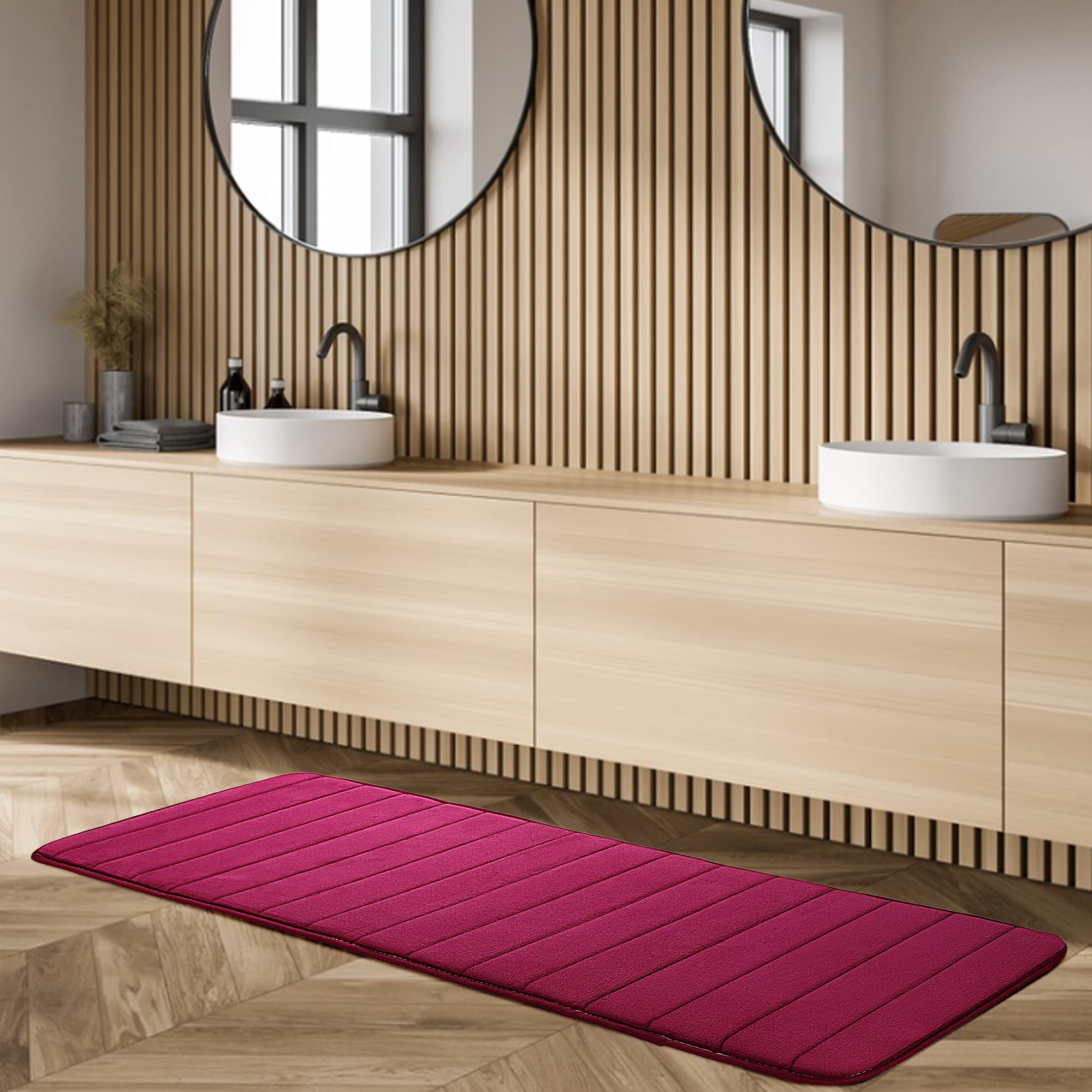 Premium Memory Foam Bath Mat - Super Absorbent Non-Slip Kitchen Rug, Soft Comfortable Floor Mat for Bathroom & Kitchen, 16