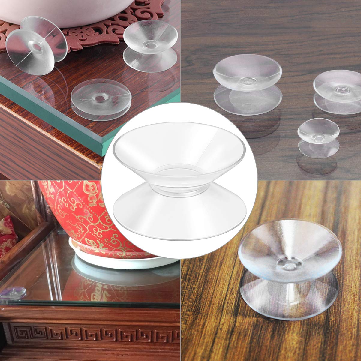 10pcs 30mm Double Sided Suction Cups - Strong Hold for Bathroom & Kitchen