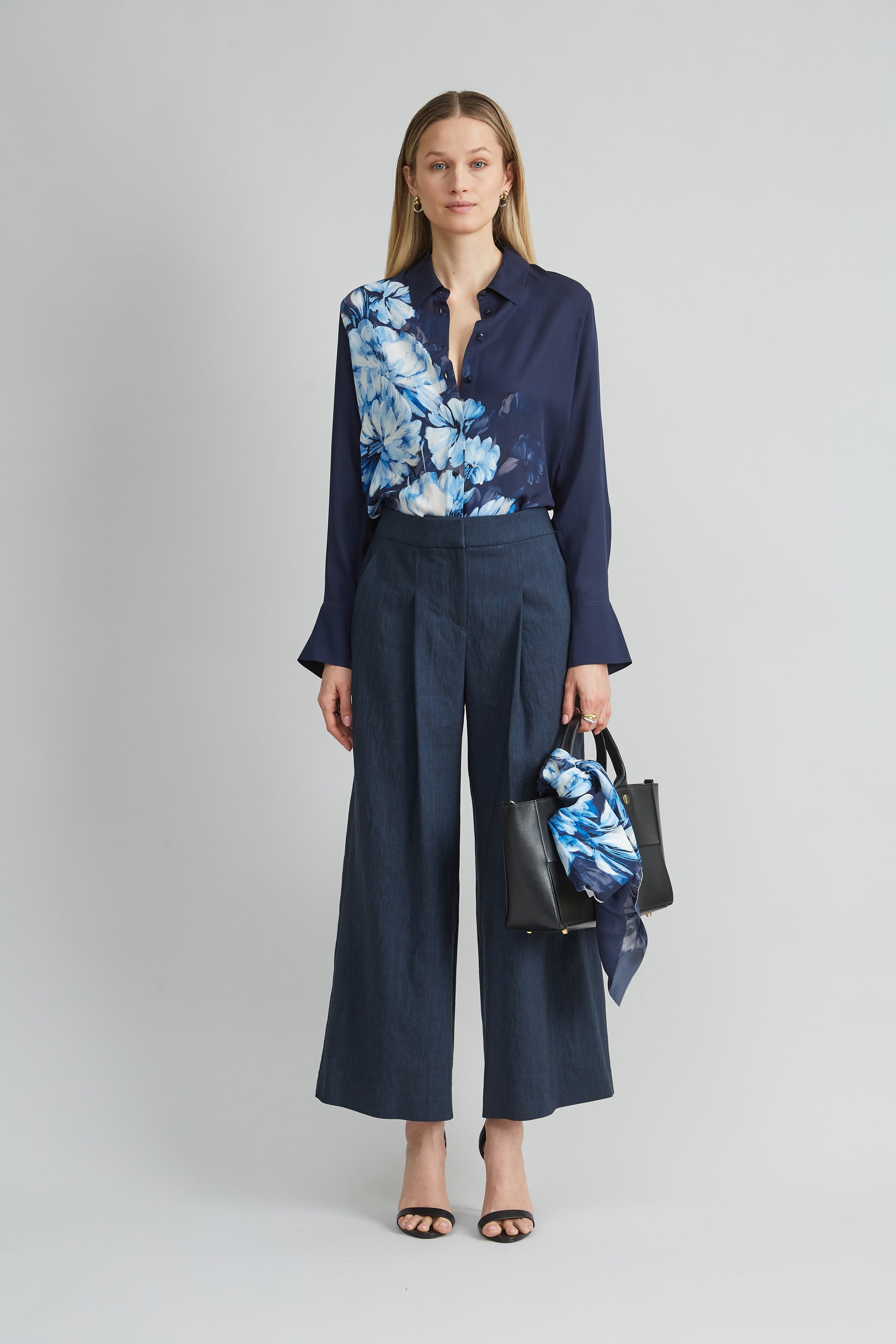 Luxury Silk Midnight Shadow Shirt for Women - Elegant Satin Blouse for Evening Wear & Special Occasions - Perfect for Date Nights, Parties, and Formal Events