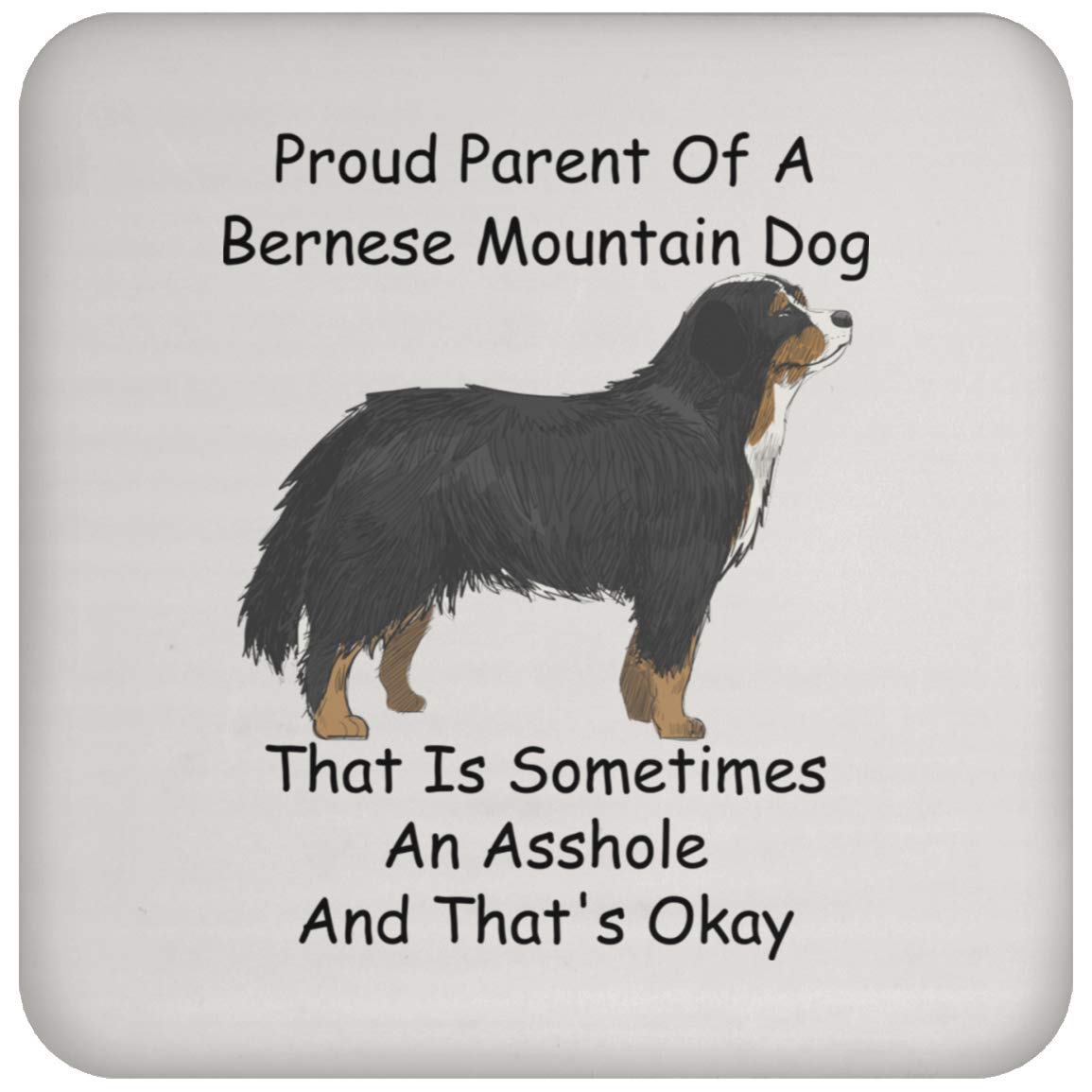 Bernese Mountain Dog Coaster Set - Funny Dog Lover Gifts for Women, Christmas 2023 Presents - Perfect for Coffee Tables, Office Desks & Home Decor