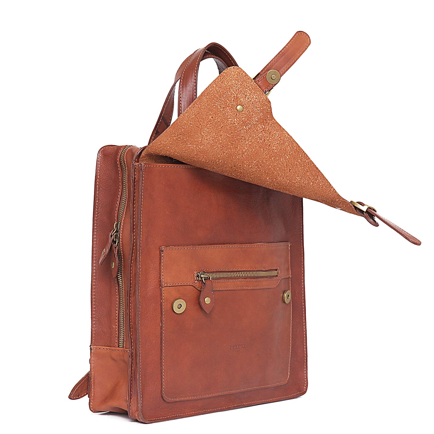 Stylish Treviso Vertical Backpack Briefcase in Brown - Water-Resistant Laptop Bag for Work, Travel & Commuting