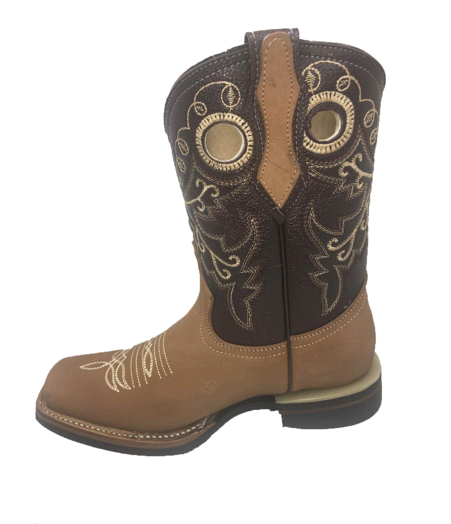 Women's Cowgirl Rodeo Boots - Genuine Leather Square Toe Western Boots in Honey Brown | Perfect for Country Dancing, Rodeo Events & Western Fashion
