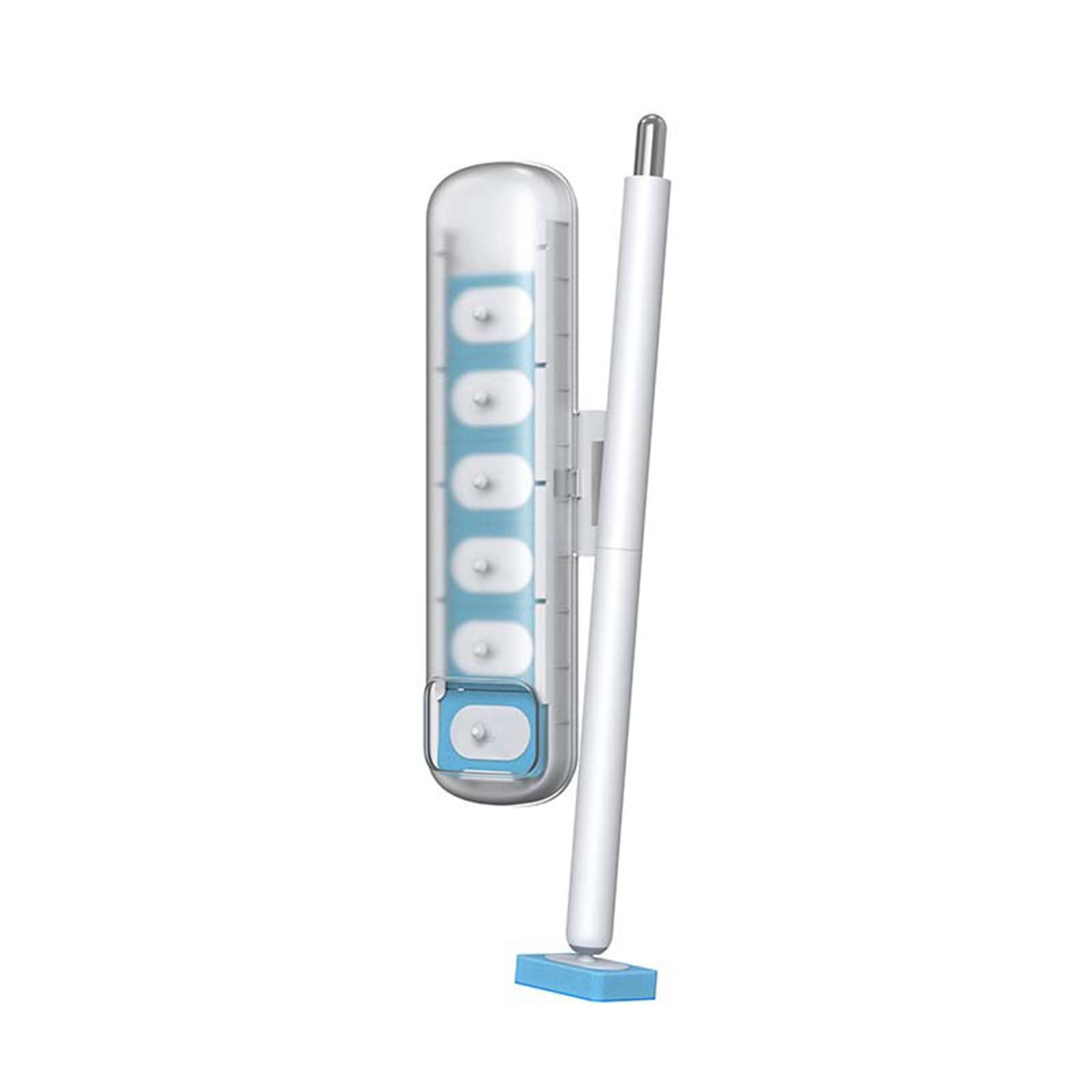 Matybobe Disposable Toilet Cleaning Brush with 7 Refill Heads - Wall Mounted Detachable Toilet Wand for Bathroom Cleaning | Ideal for Home, Hotel & RV Sanitation