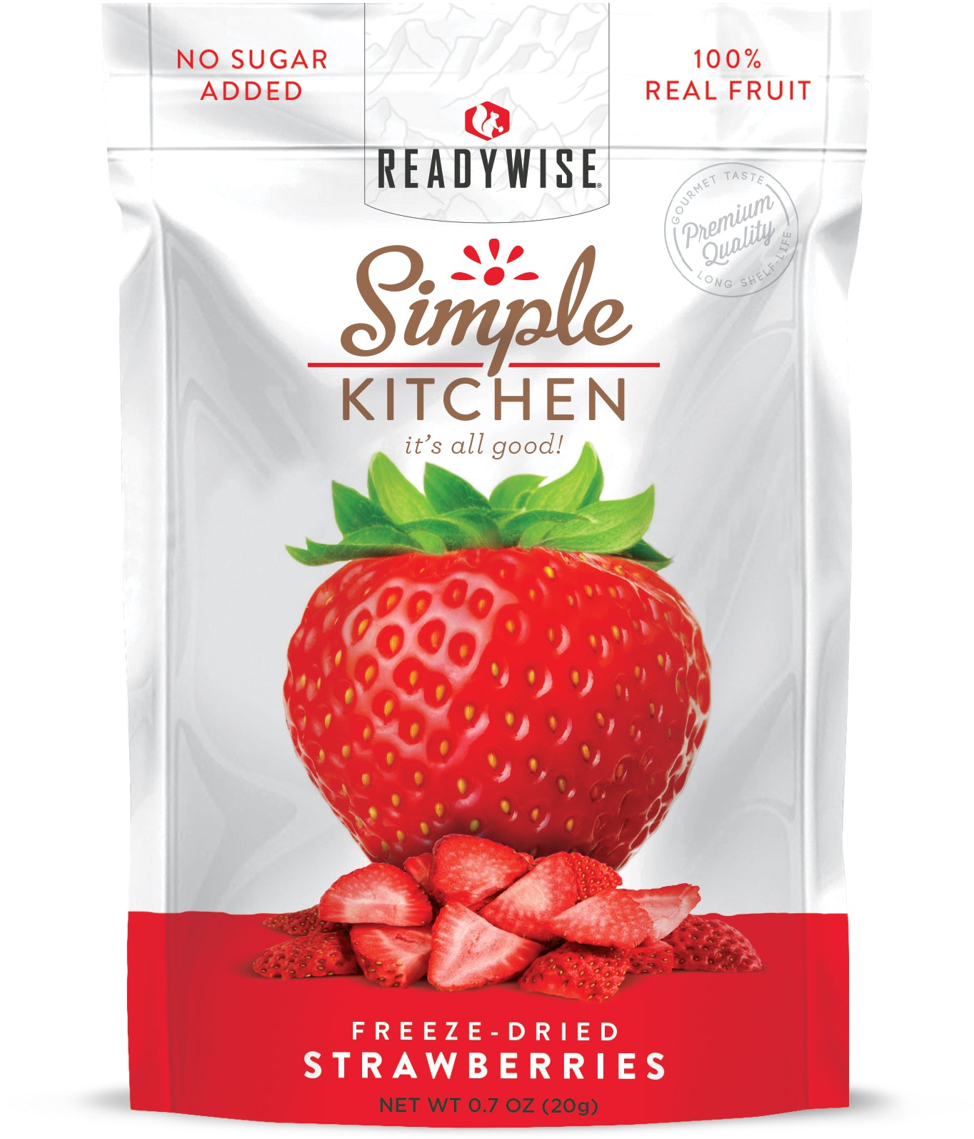 ReadyWise Freeze Dried Strawberries 6-Pack | Long Shelf Life, No Preservatives | Perfect for Smoothies, Baking & Emergency Food Storage