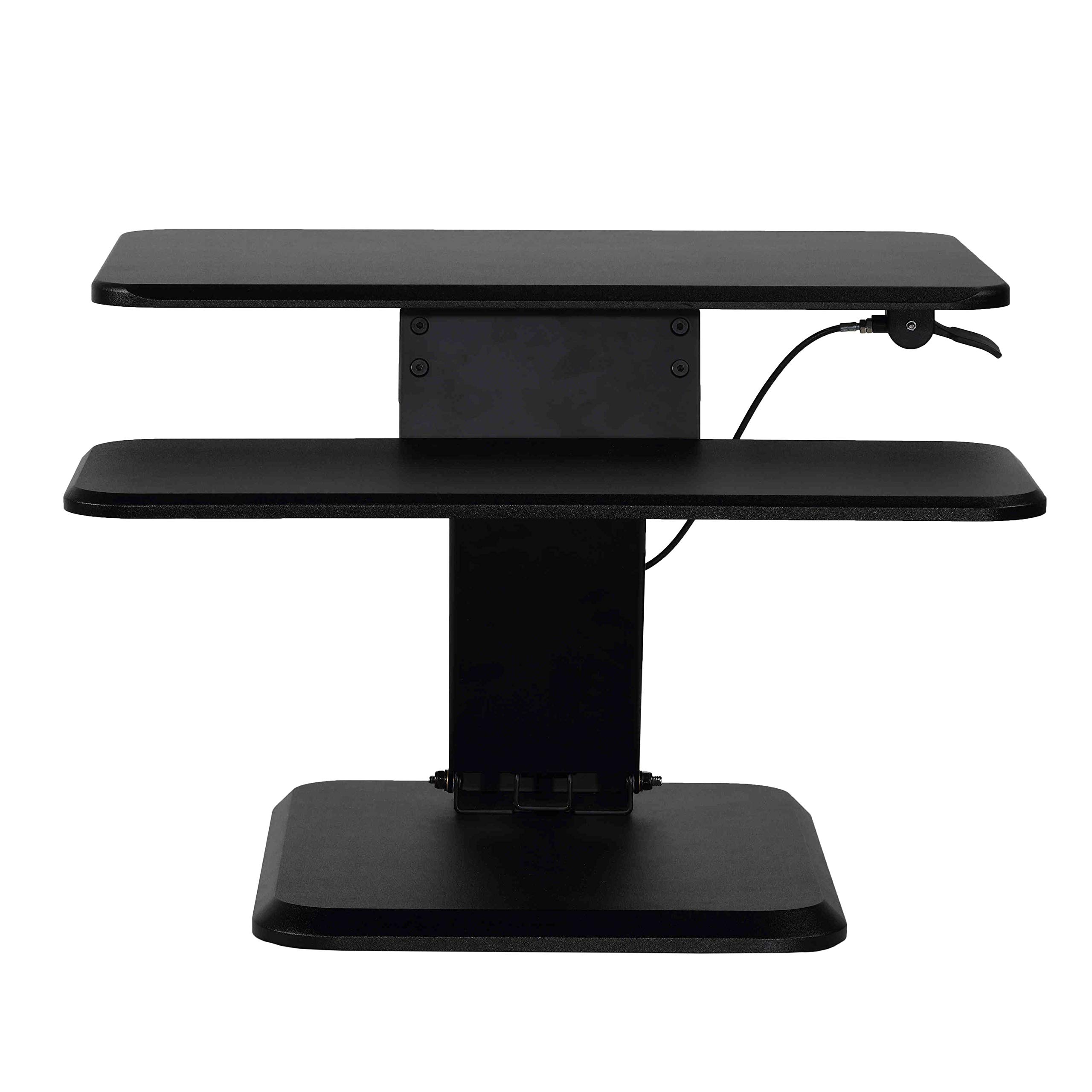 Cortesi Home Orbit Sit to Stand Adjustable Height Desktop Converter Monitor Stand - Ergonomic Workspace Solution for Office & Home, Black - Perfect for Computer, Laptop & Dual Monitor Setup