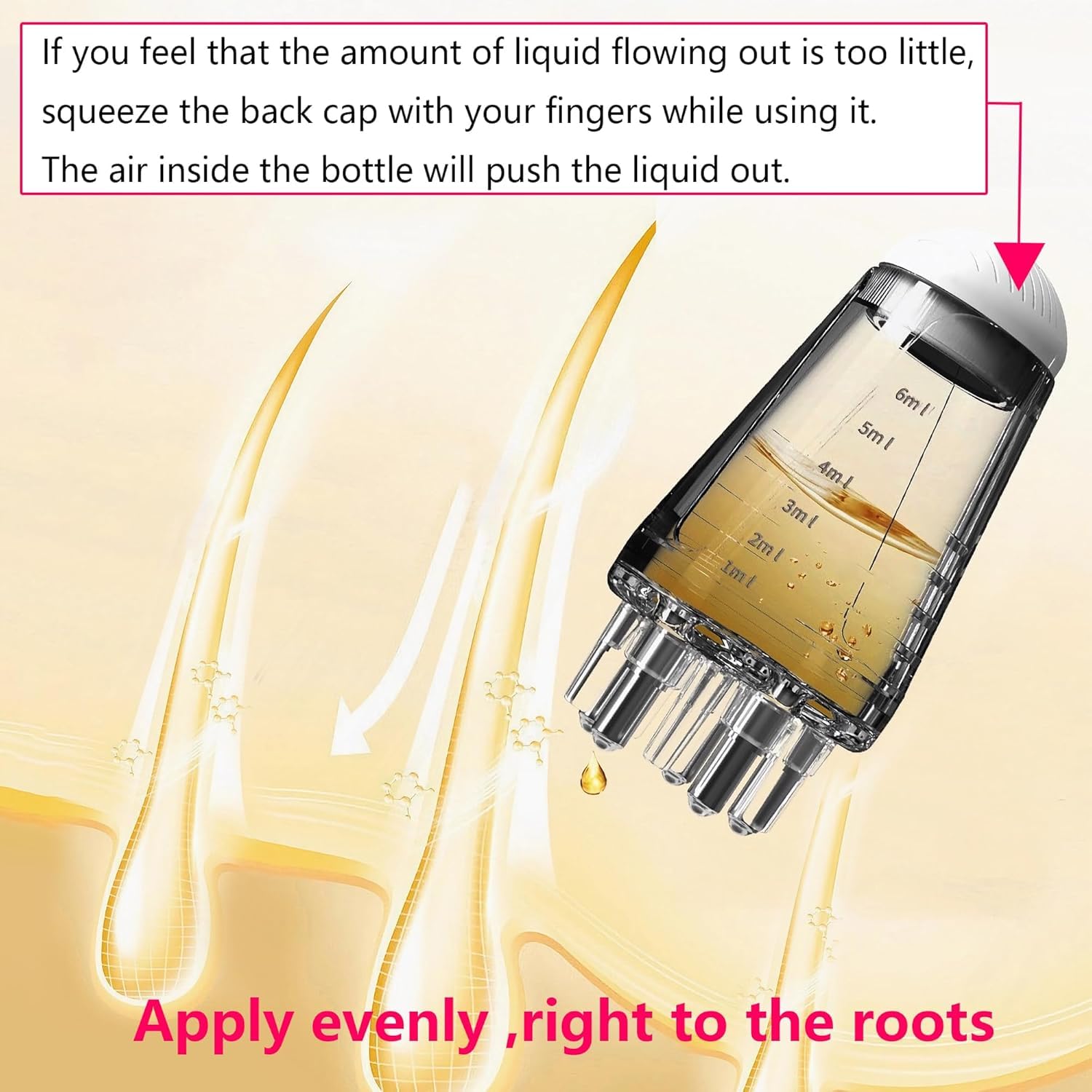 VASTRA ZONE Hair Oil Applicator Bottle with Scalp Massager - Ball Root Comb for Hair Growth & Treatment - Perfect for At-Home Hair Care & Salon Use (White)