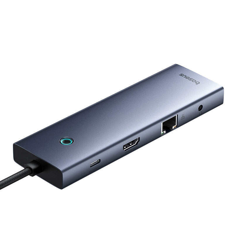 Baseus 10-in-1 USB C Hub with HDMI, USB 3.0, VGA, Ethernet, PD Charging, SD Card Reader & 3.5mm Audio - Space Gray - Perfect for MacBook, iPad Pro & Windows Laptops