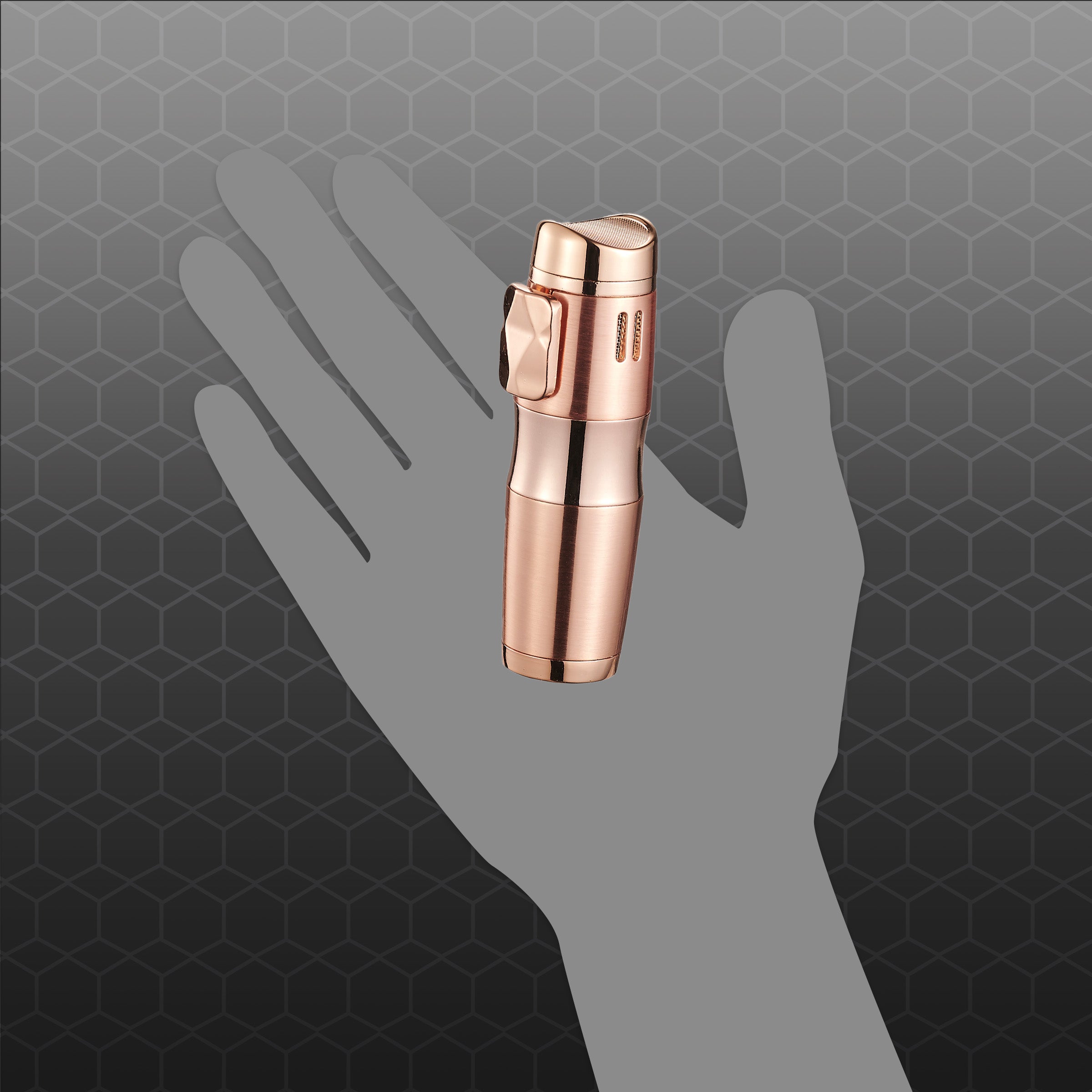 Premium Visol Epicron Triple Flame Rose Gold Cigar Lighter - Windproof Butane Torch for Cigars, Cigarettes & Outdoor Use - Perfect for Smoking, Camping & Gifts