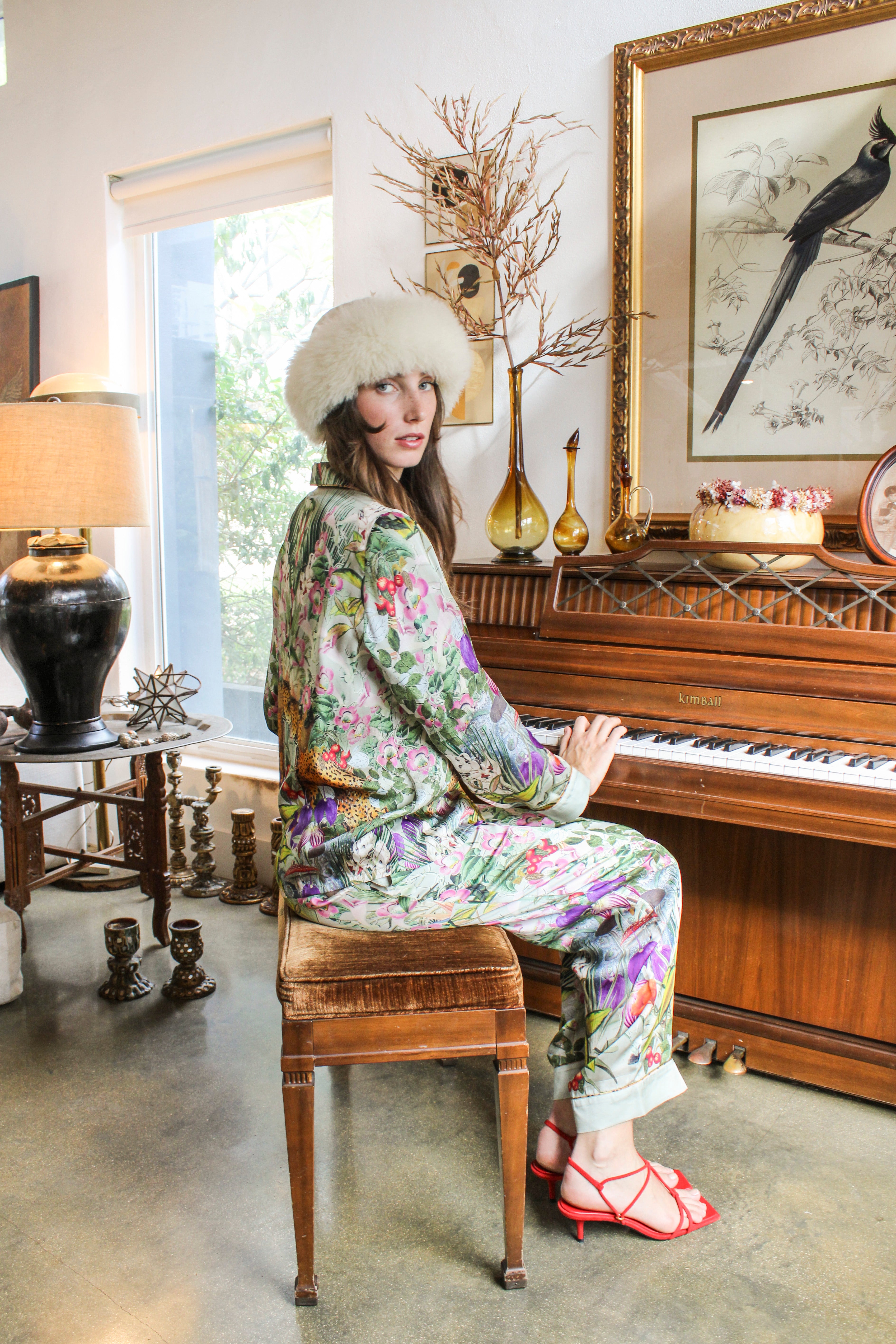 Soft & Cozy Mint Leopard Print Pajama Set for Women - Sleepwear Loungewear for Relaxing at Home or Travel