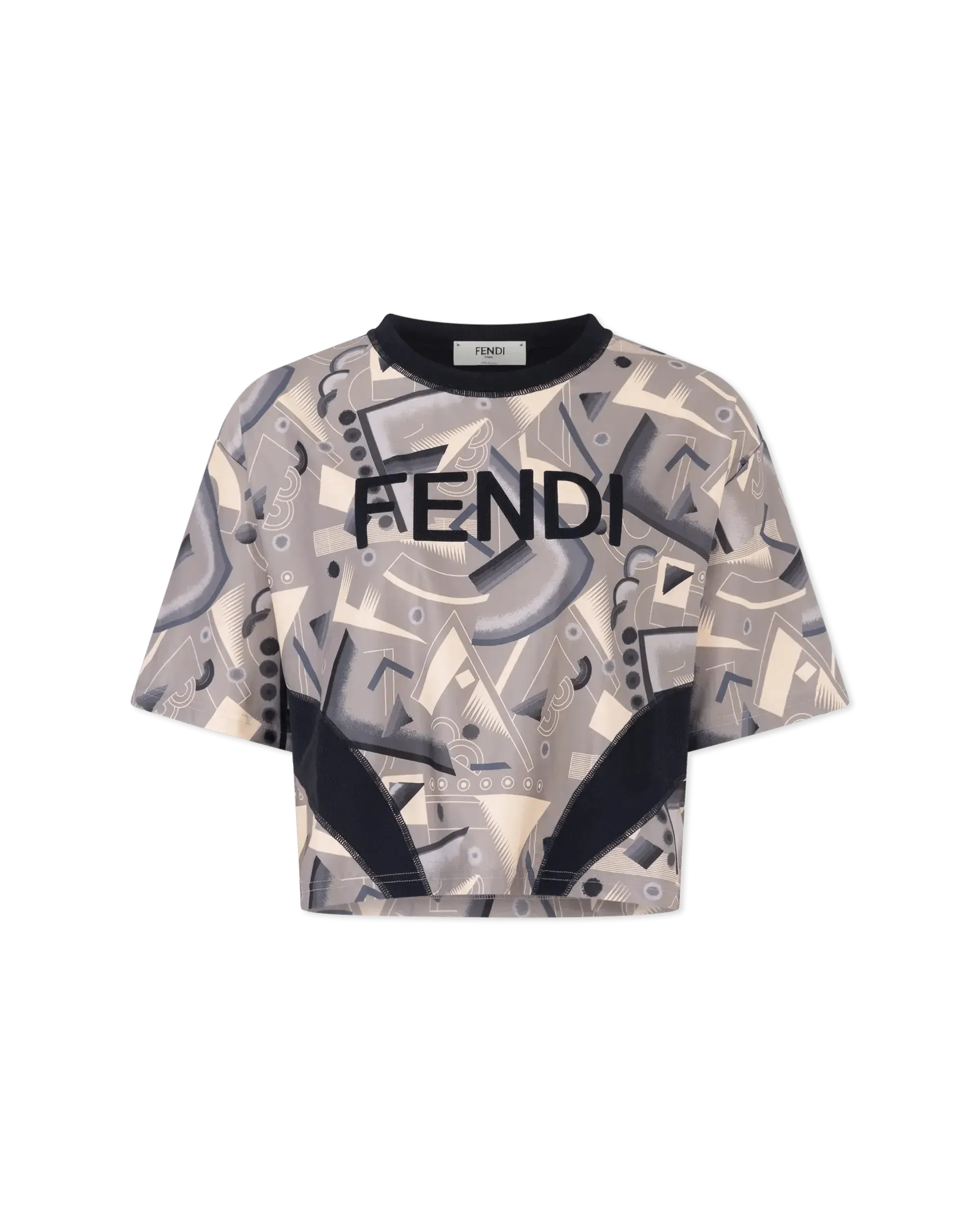 Stylish Geometric Print Cropped Lycra T-Shirt for Women - Trendy Stretchy Comfort Fit - Perfect for Yoga, Gym & Casual Outfits