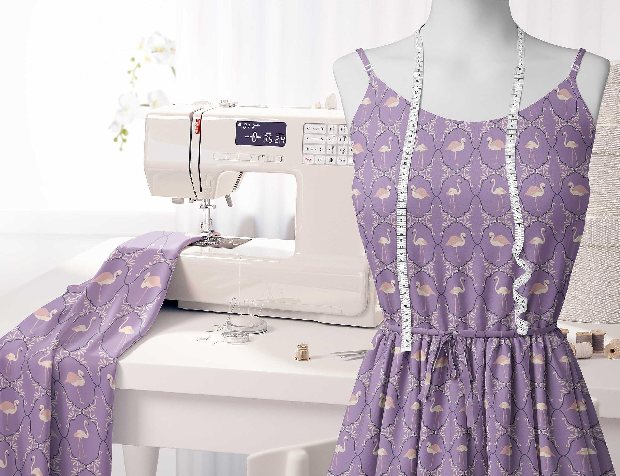 Soimoi Moss Georgette Purple Fabric by The Yard - 42