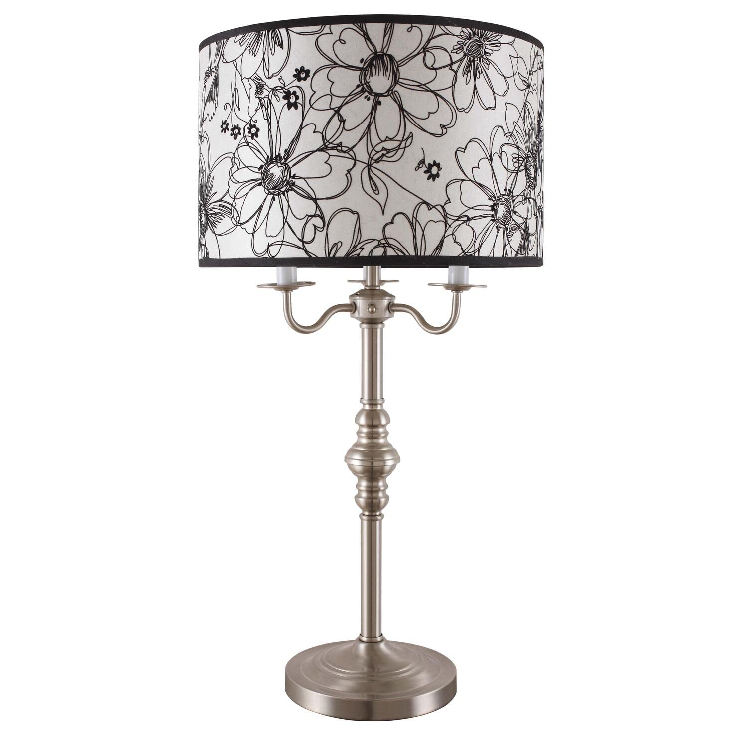 Sisel Contemporary Table Lamp with Decorative Shade - 29-Inch Brushed Nickel Finish for Living Room, Bedroom, or Office Lighting Decor