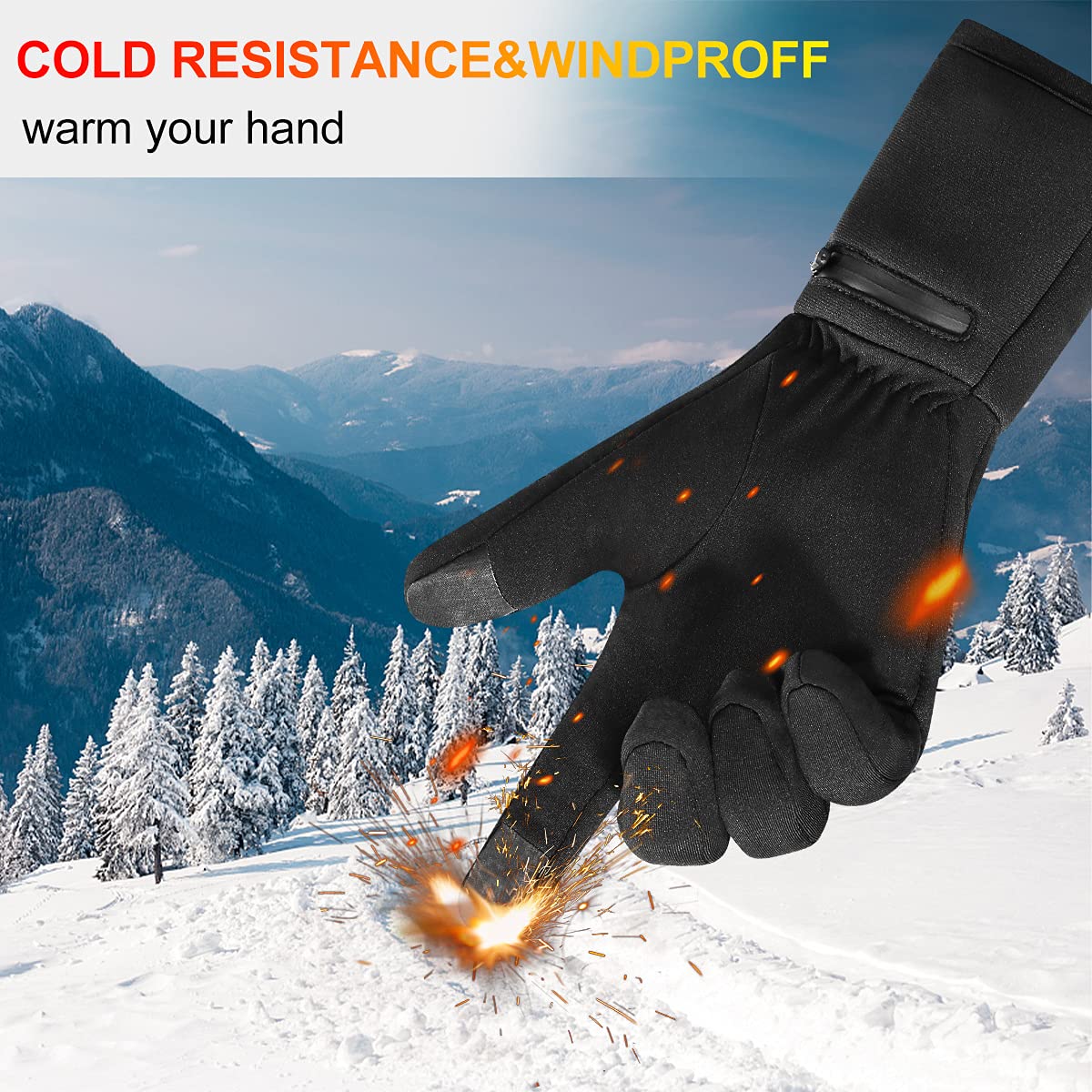 SAVIOR HEAT Rechargeable Electric Heated Gloves for Men & Women - Ultra-Thin Battery-Powered Hand Warmers with Touchscreen Compatibility - Winter Thermal Gloves for Skiing, Hiking, Motorcycling & Outdoor Activities (Black)