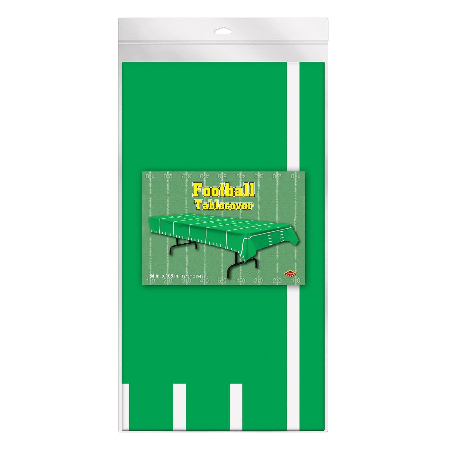 12 Pack Beistle Game Day Football Party Table Covers - Waterproof Disposable Tablecloths for Super Bowl, Tailgating, and Sports Themed Events